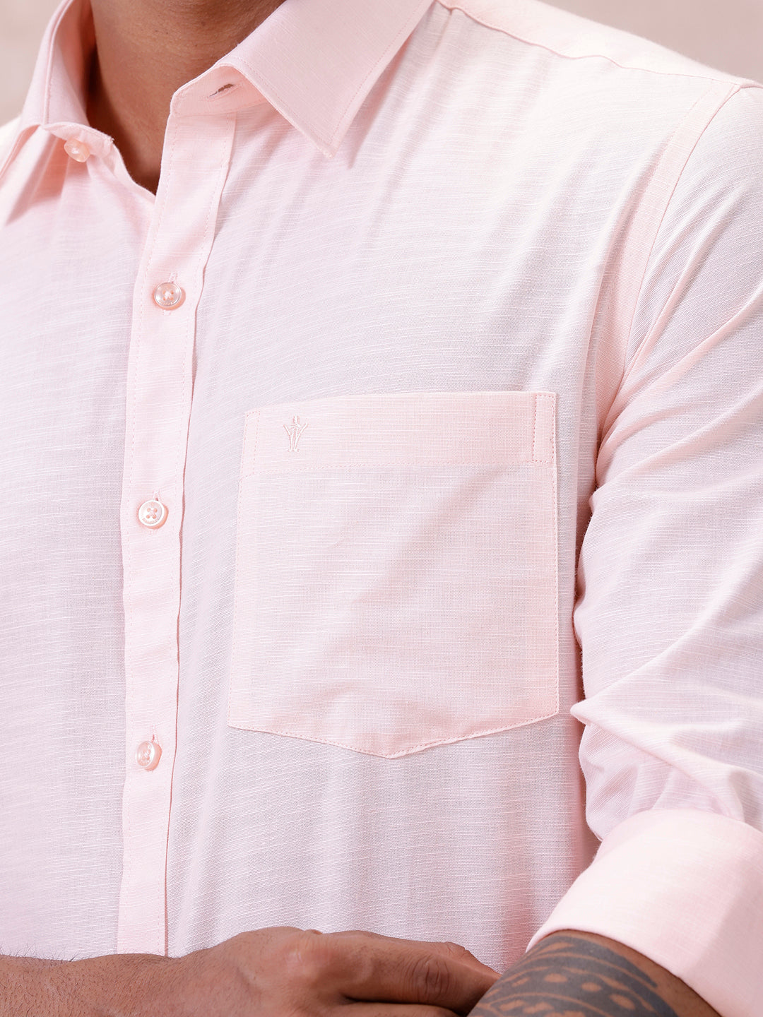 Men Cotton Rich Shirt LT Pinky Orange T64 ANT2