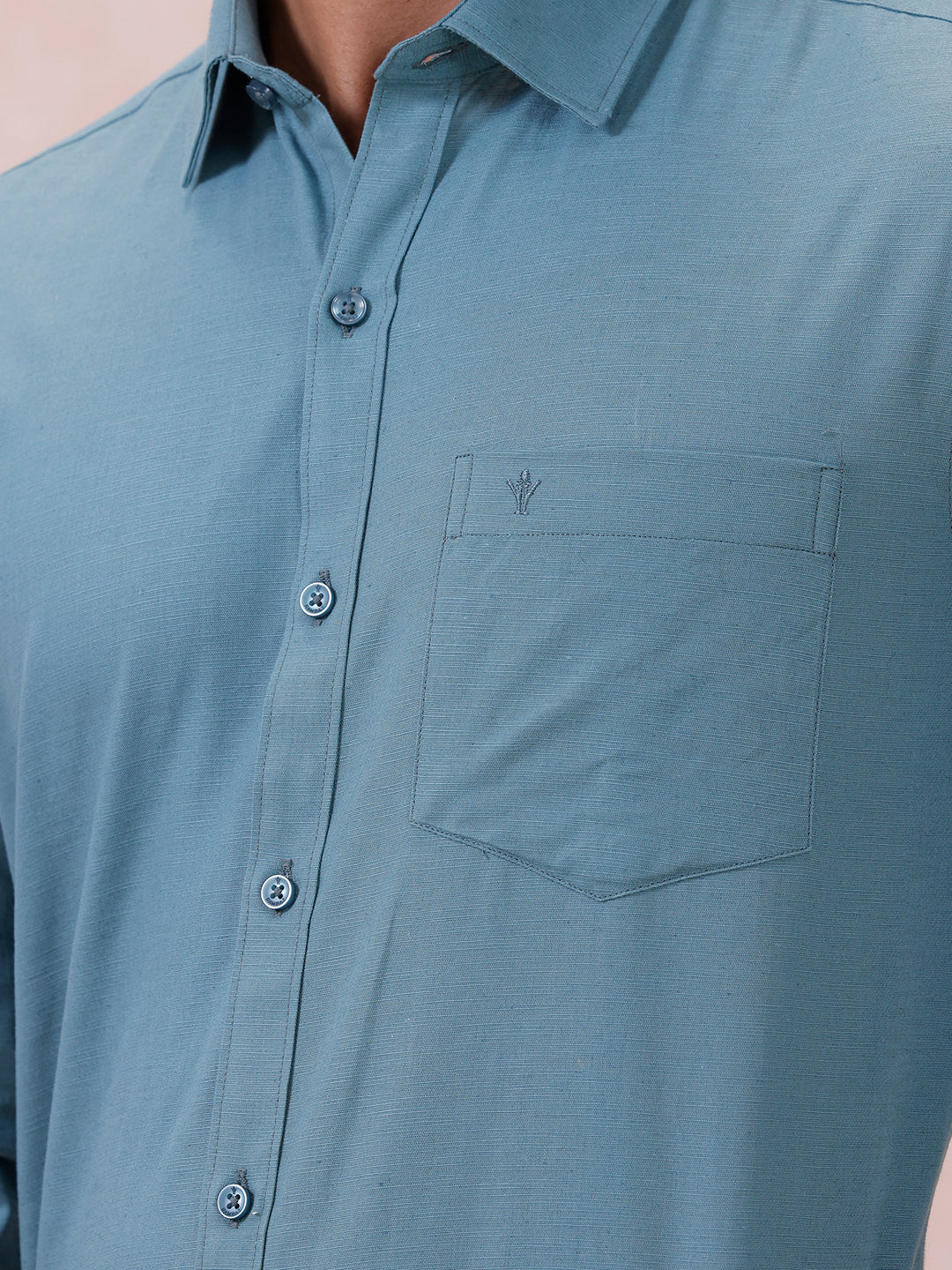 Men Cotton Rich Shirt DK Teal Green T64 ANT7