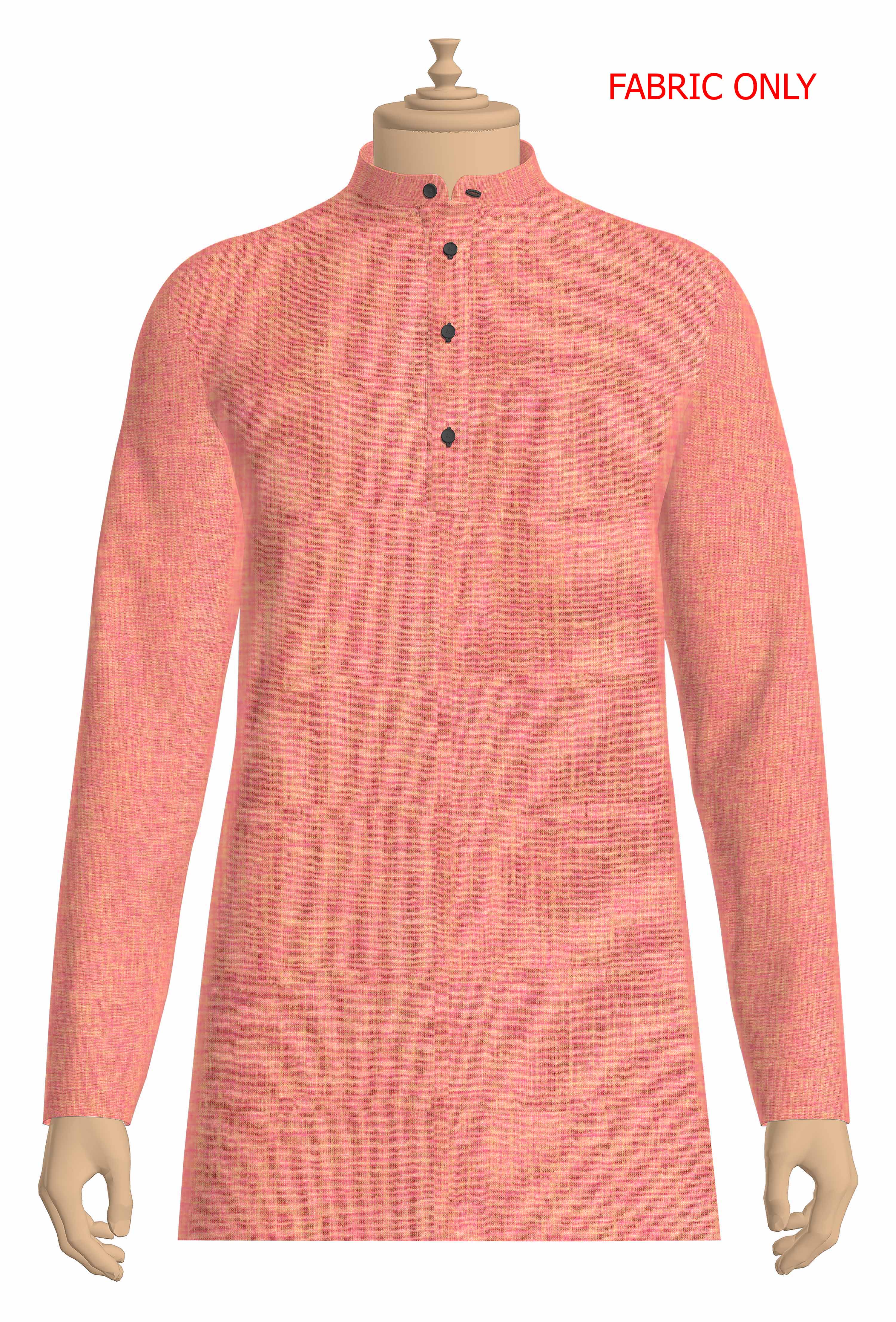 Cotton Blend Orange Colour Kurtha Fabric Lampus