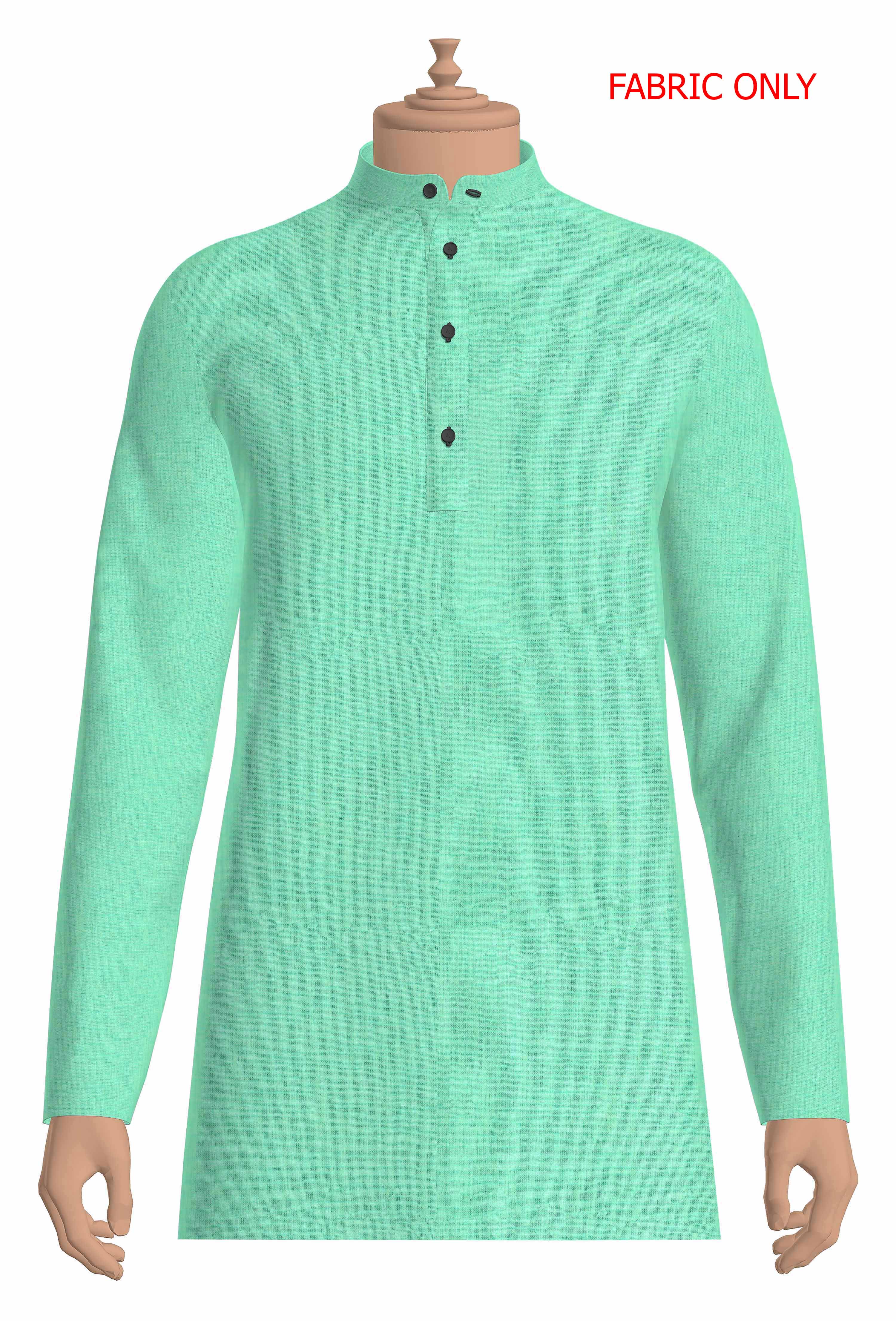 Cotton Blend Lite Green Colour Kurtha Fabric Lampus