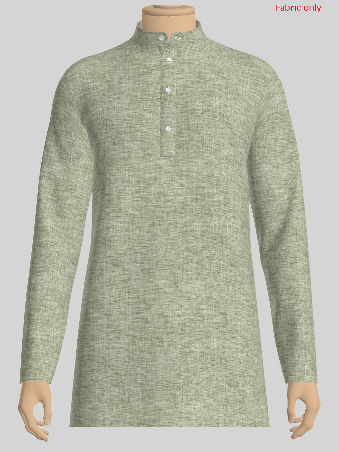 Men Cotton Blend Light Green Self Design Shirt and Kurta Fabric Lampus