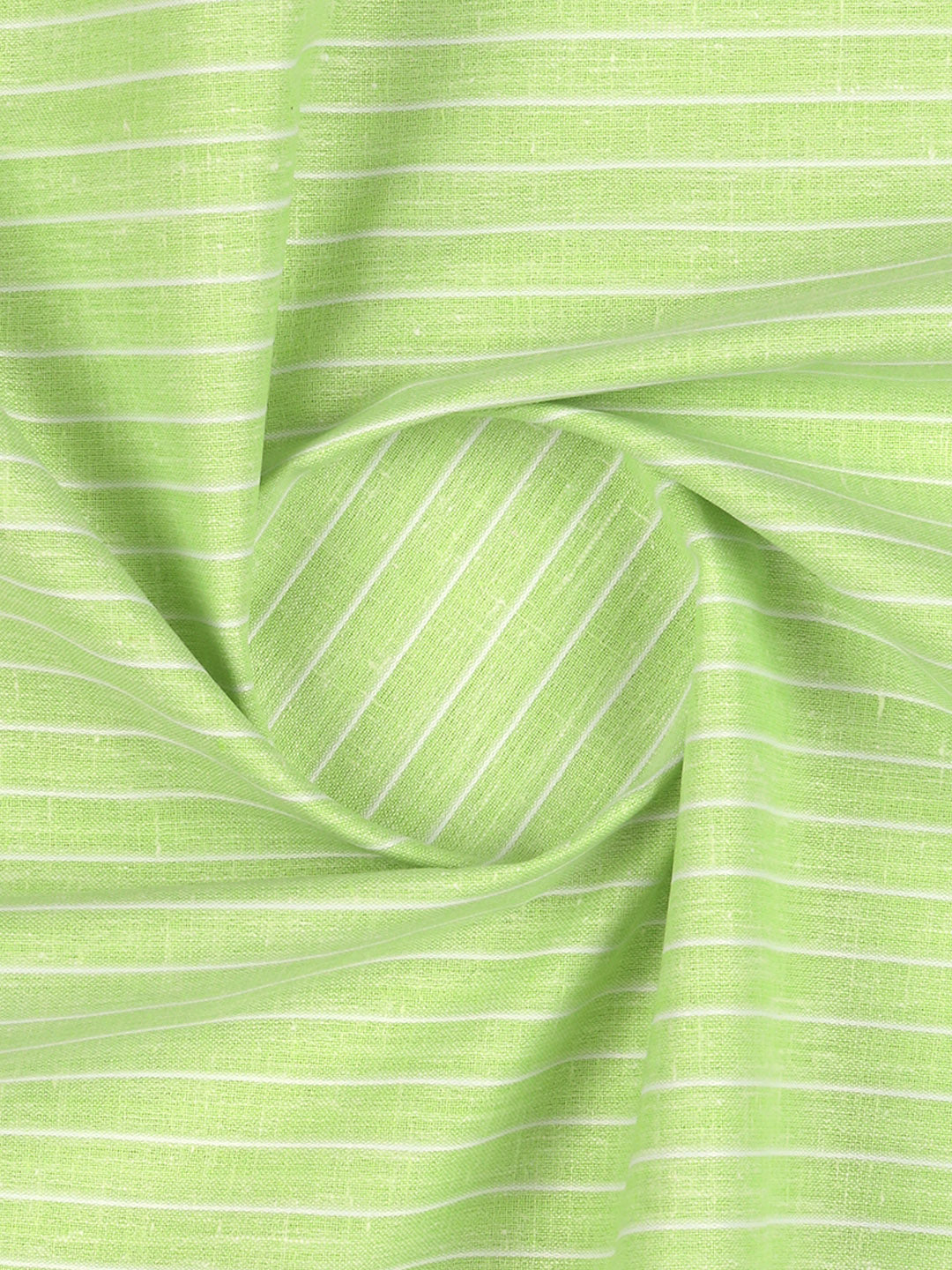 Men Cotton Rich Striped Shirt Fabric Green High Style
