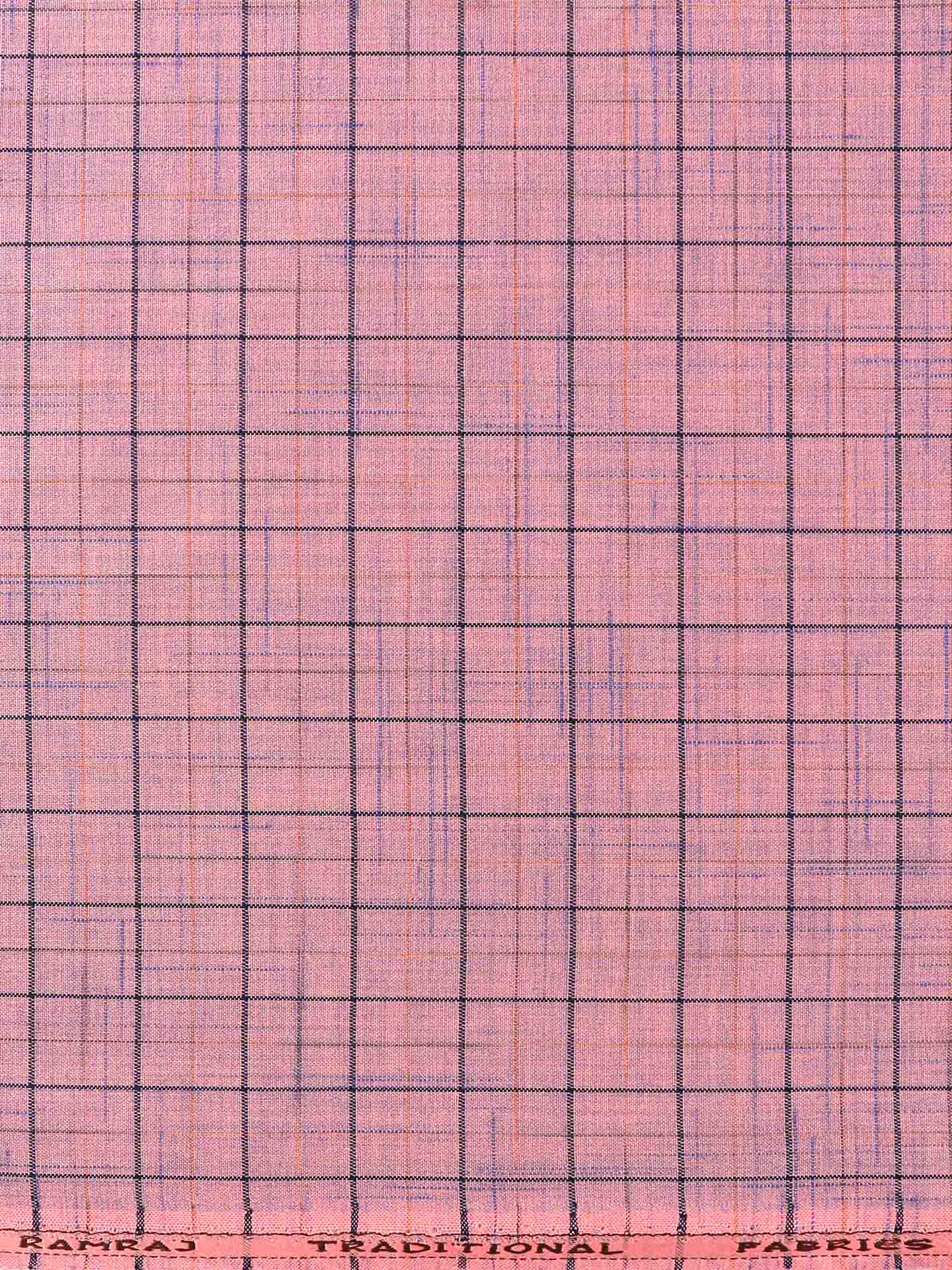 Cotton Purple Colour Checked Shirt Fabric Galaxy Art-Zoom view