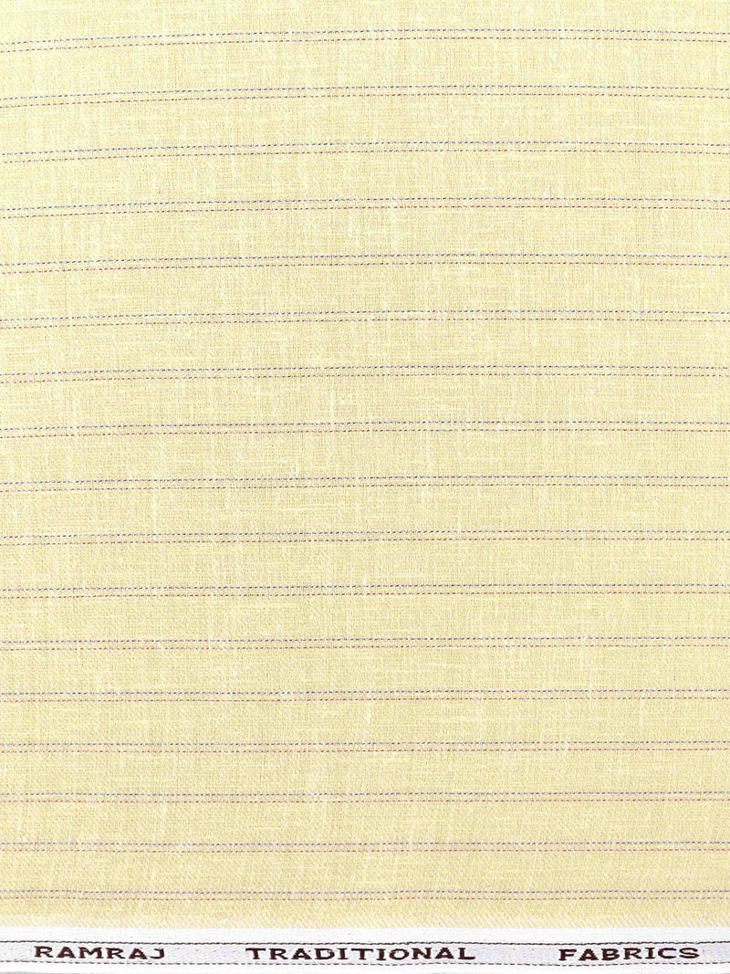 Cotton Colour Striped Shirt Fabric Yellow Elight Gold