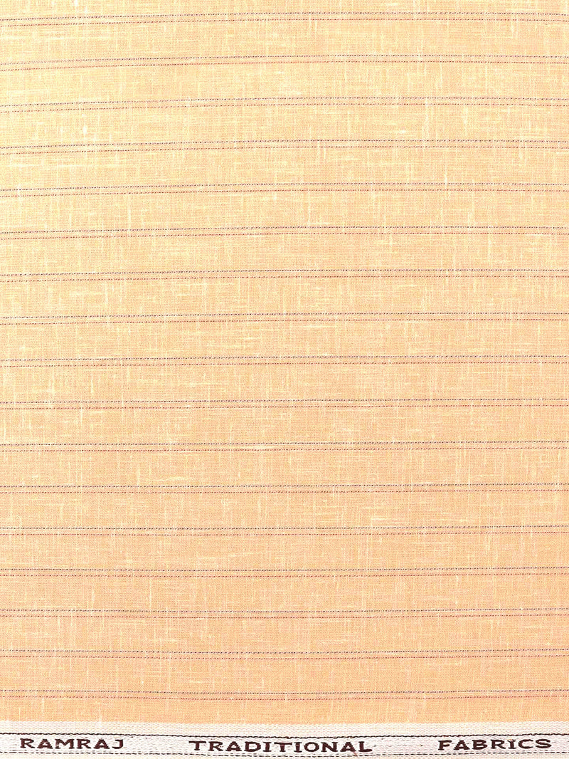 Cotton Colour Striped Shirt Fabric Orange Elight Gold