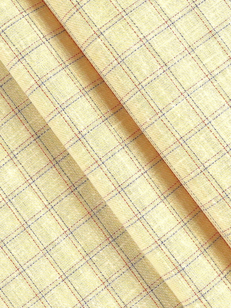 Cotton Colour Checked Shirt Fabric Sandal Elight Gold