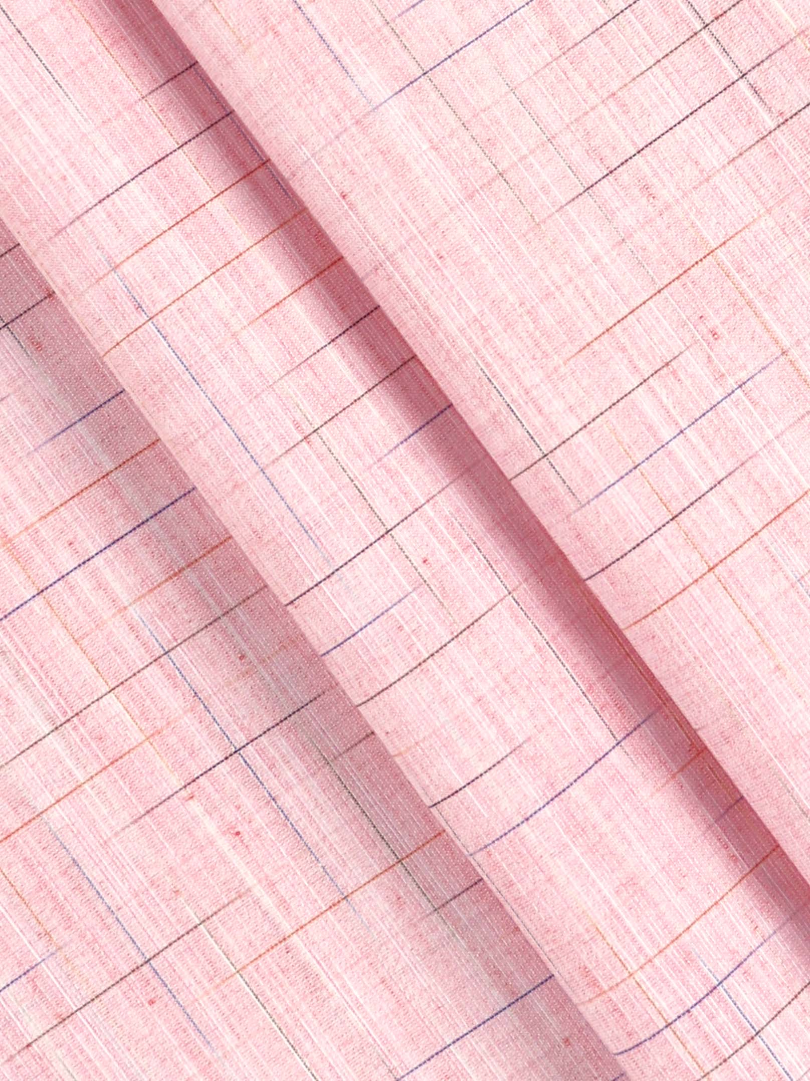 Cotton Rich Checked Shirt Fabric Pink Galaxy Art