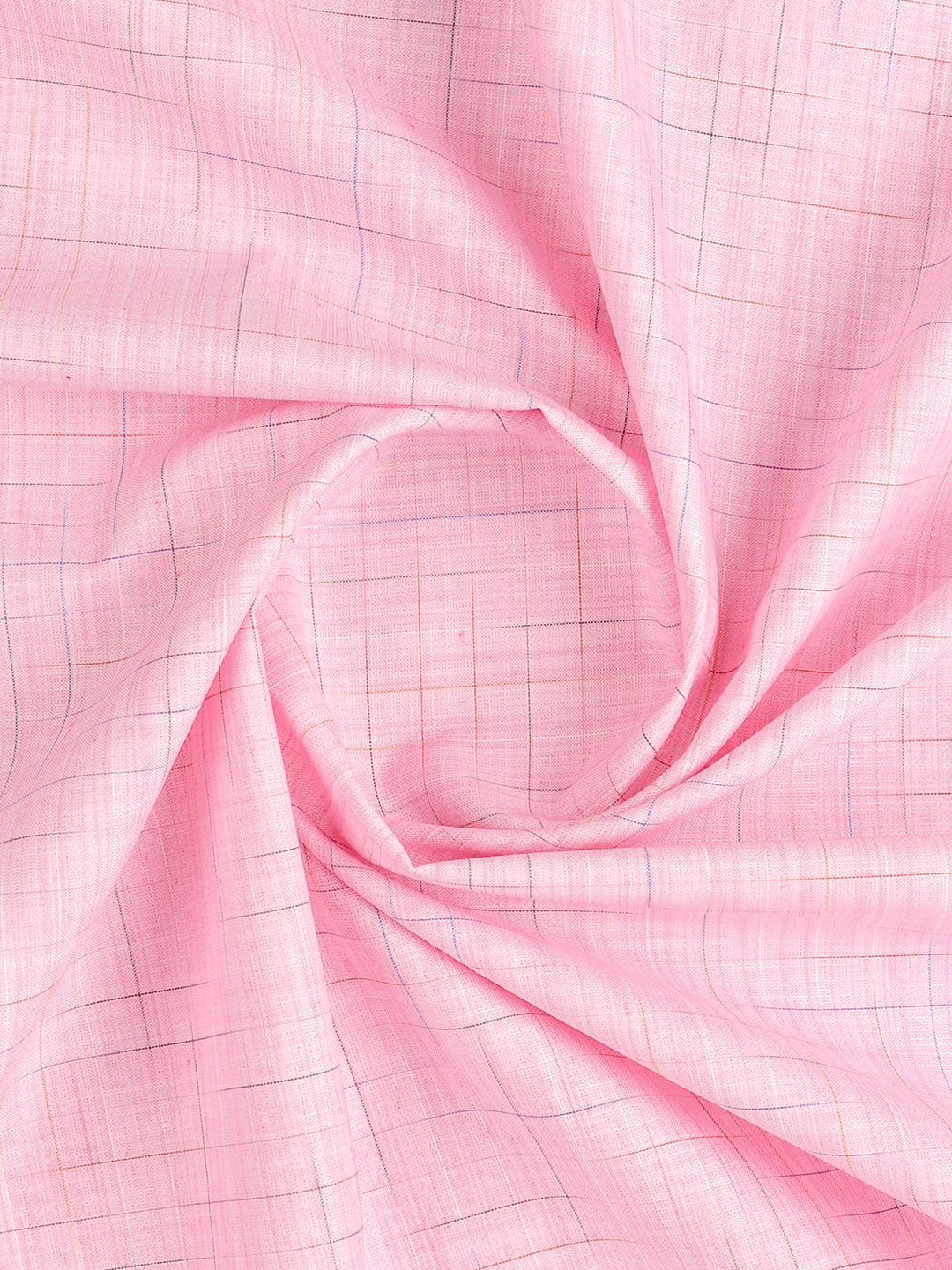 Cotton Rich Checked Shirt Fabric Pink Galaxy Art