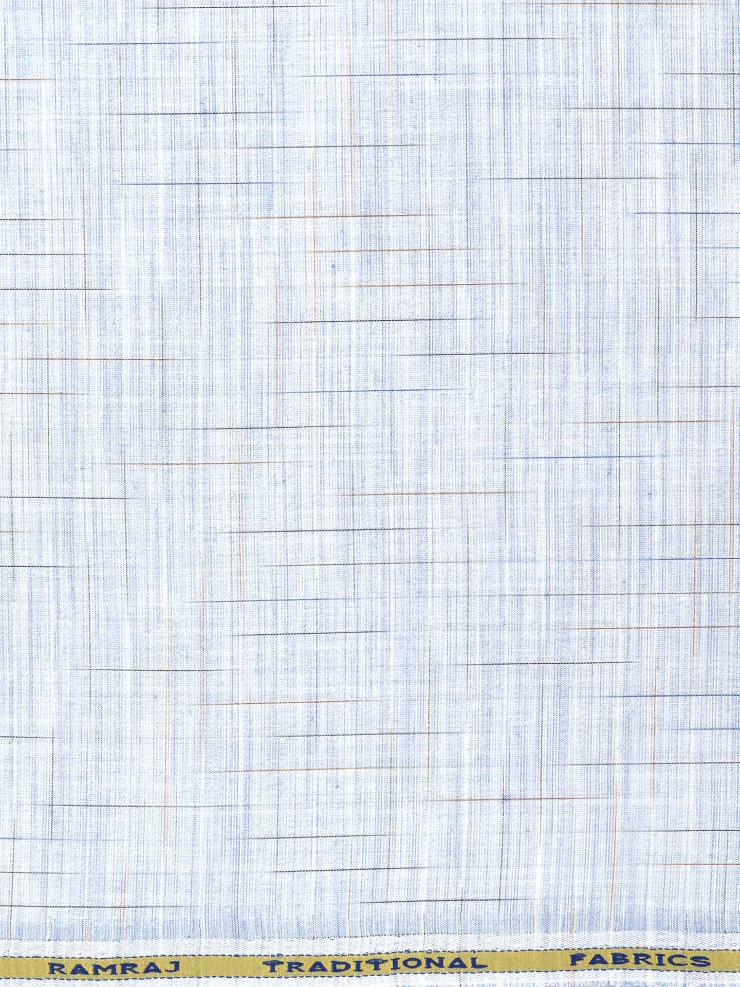 Cotton Rich Checked Shirt Fabric Blue Galaxy Art