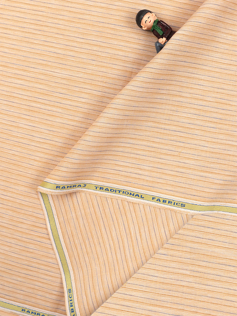 Cotton Colour Stripe Shirt Fabric Orange High Style