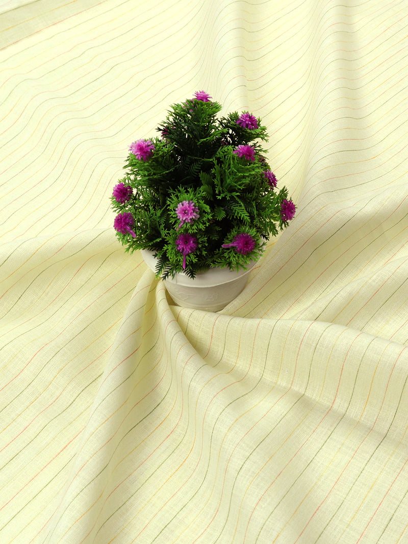 Cotton Colour Stripe Shirt Fabric Yellow High Style