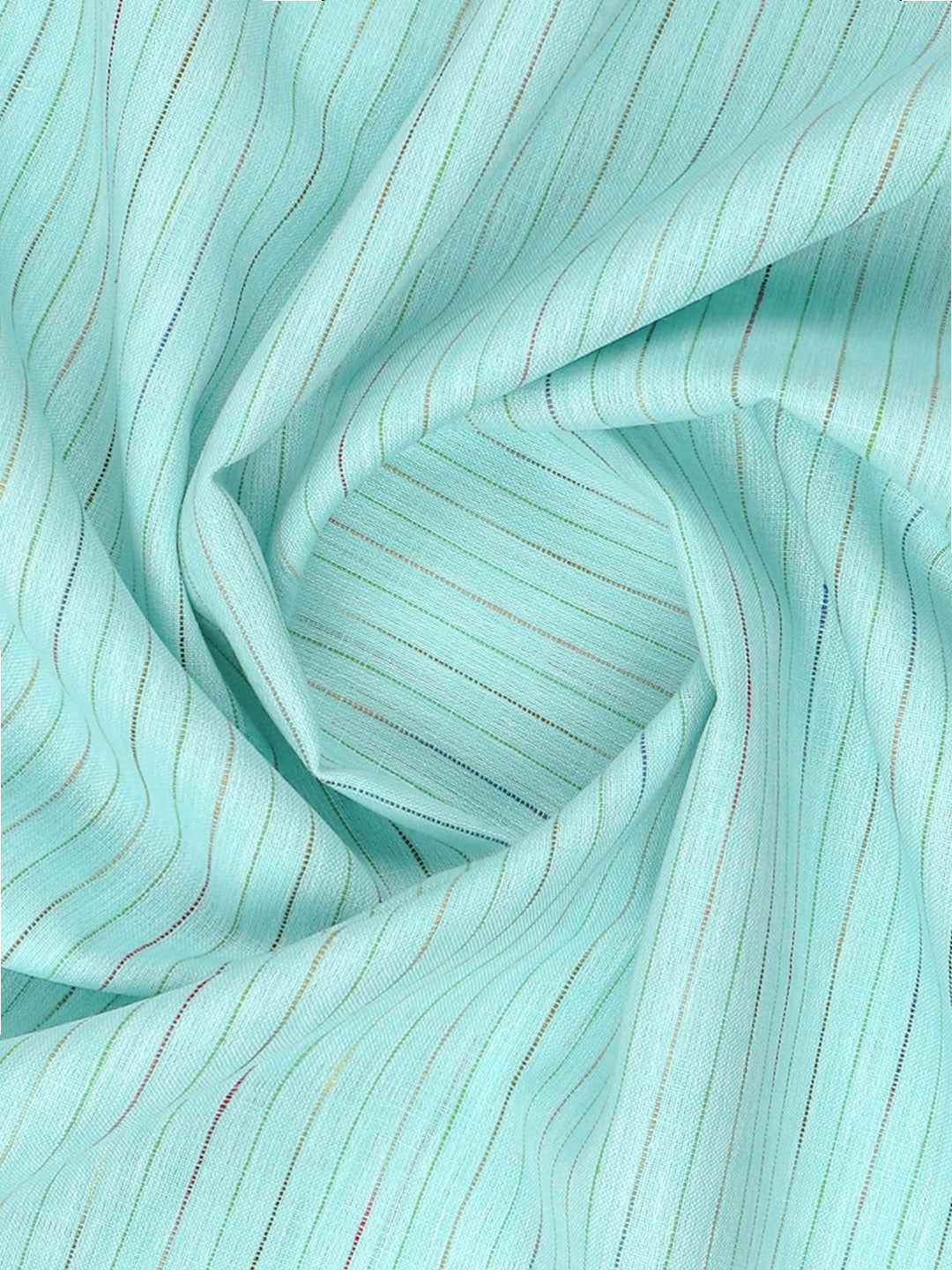 Cotton Rich Blue Stripes Shirting Fabric_High Style