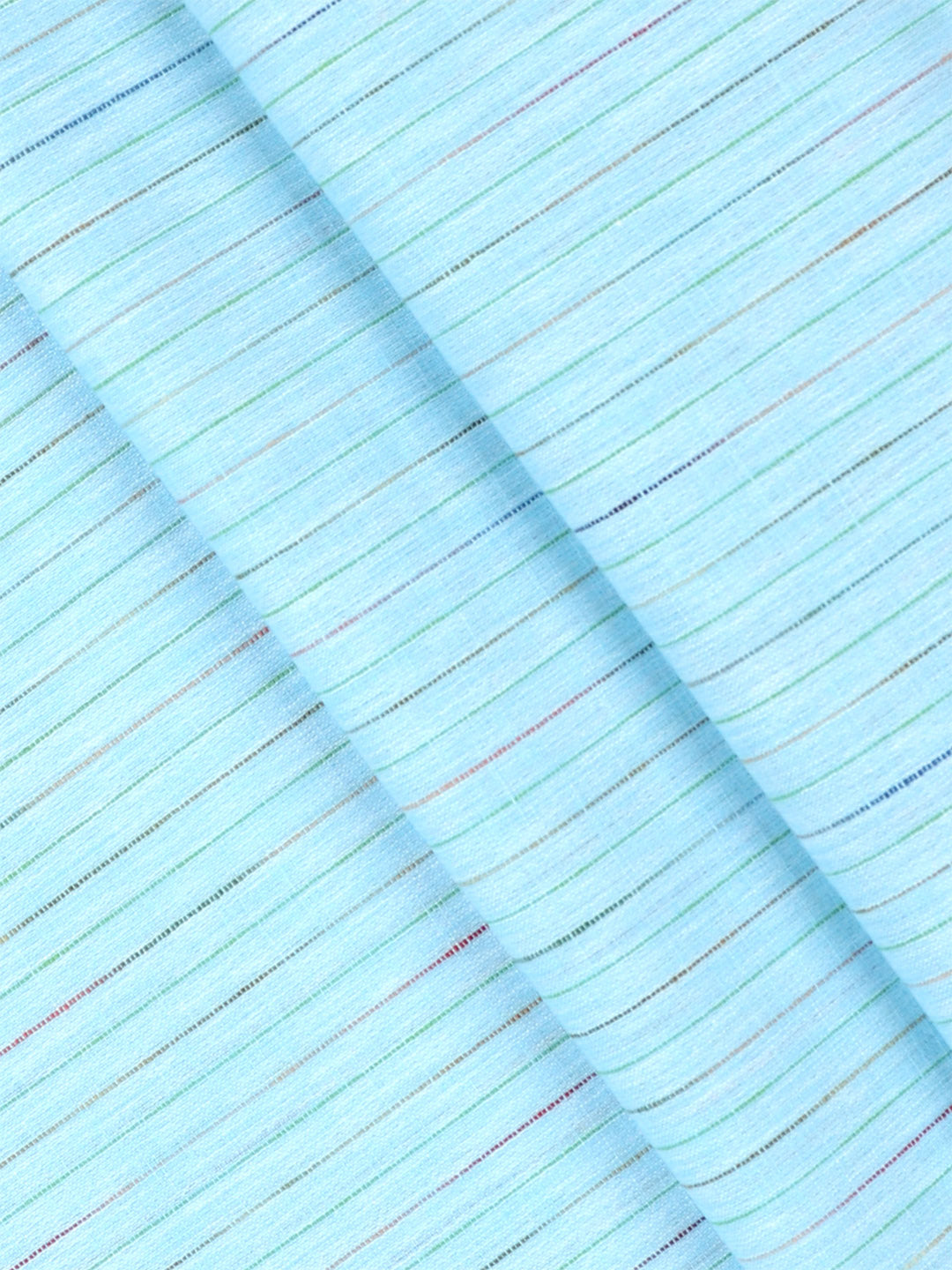 Cotton Rich Striped Shirt Fabric Blue High Style