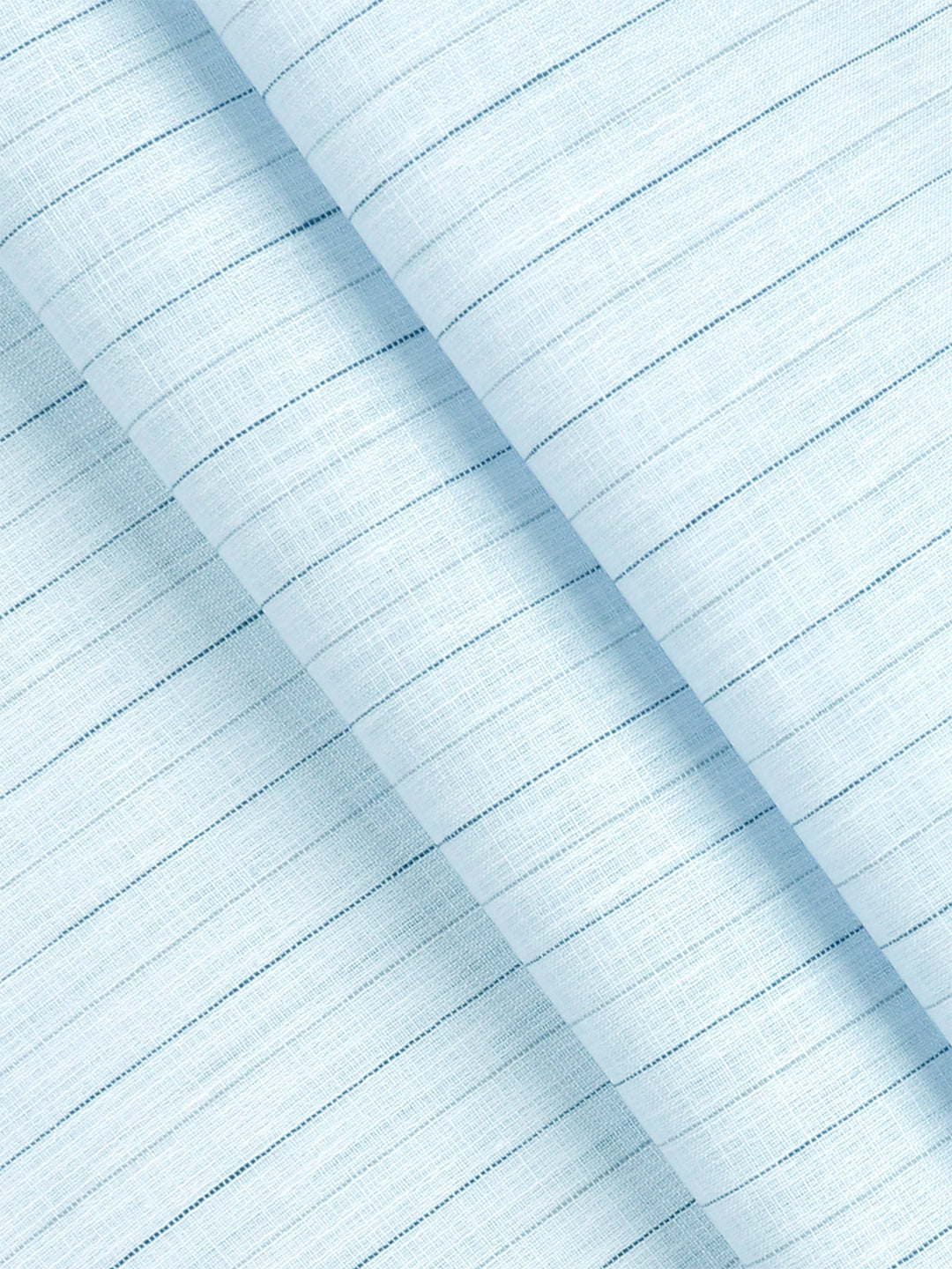 Cotton Rich Striped Light Blue Shirt Fabric High Style