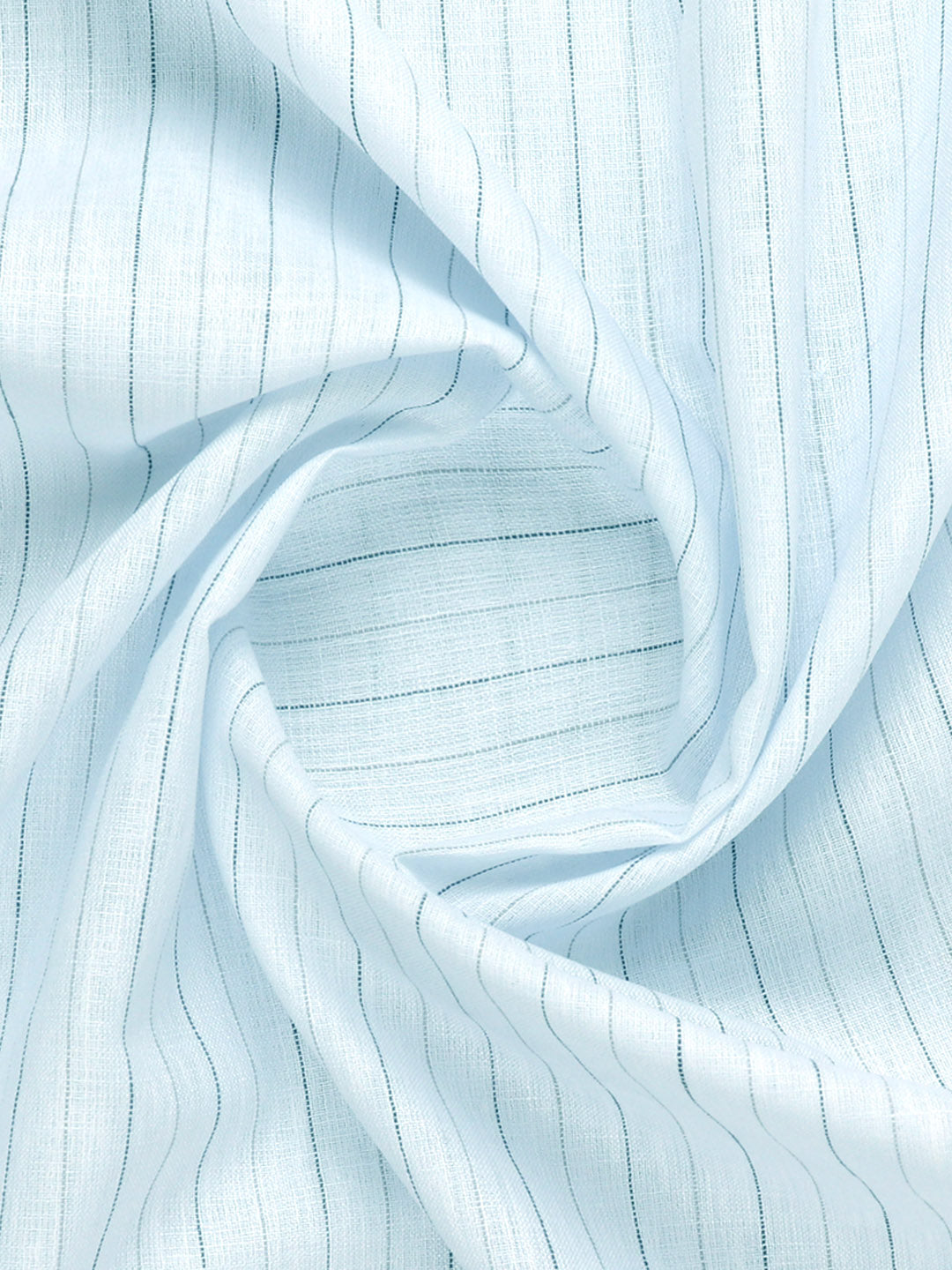 Cotton Rich Striped Light Blue Shirt Fabric High Style