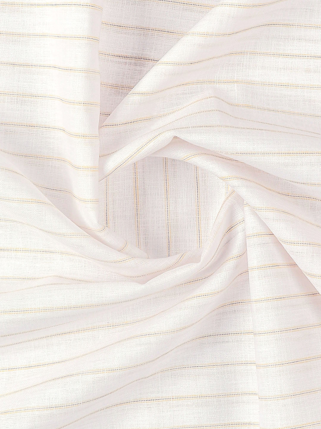 Cotton Rich Striped Shirt Fabric White High Style