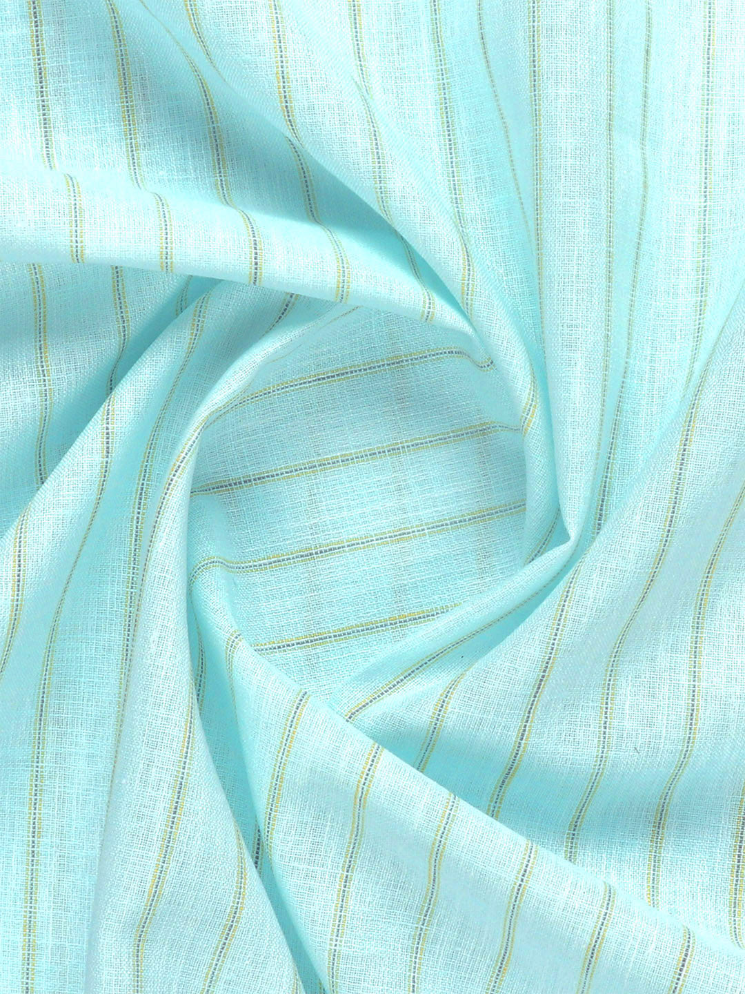 Cotton Rich Striped Shirt Fabric Sky Blue High Style