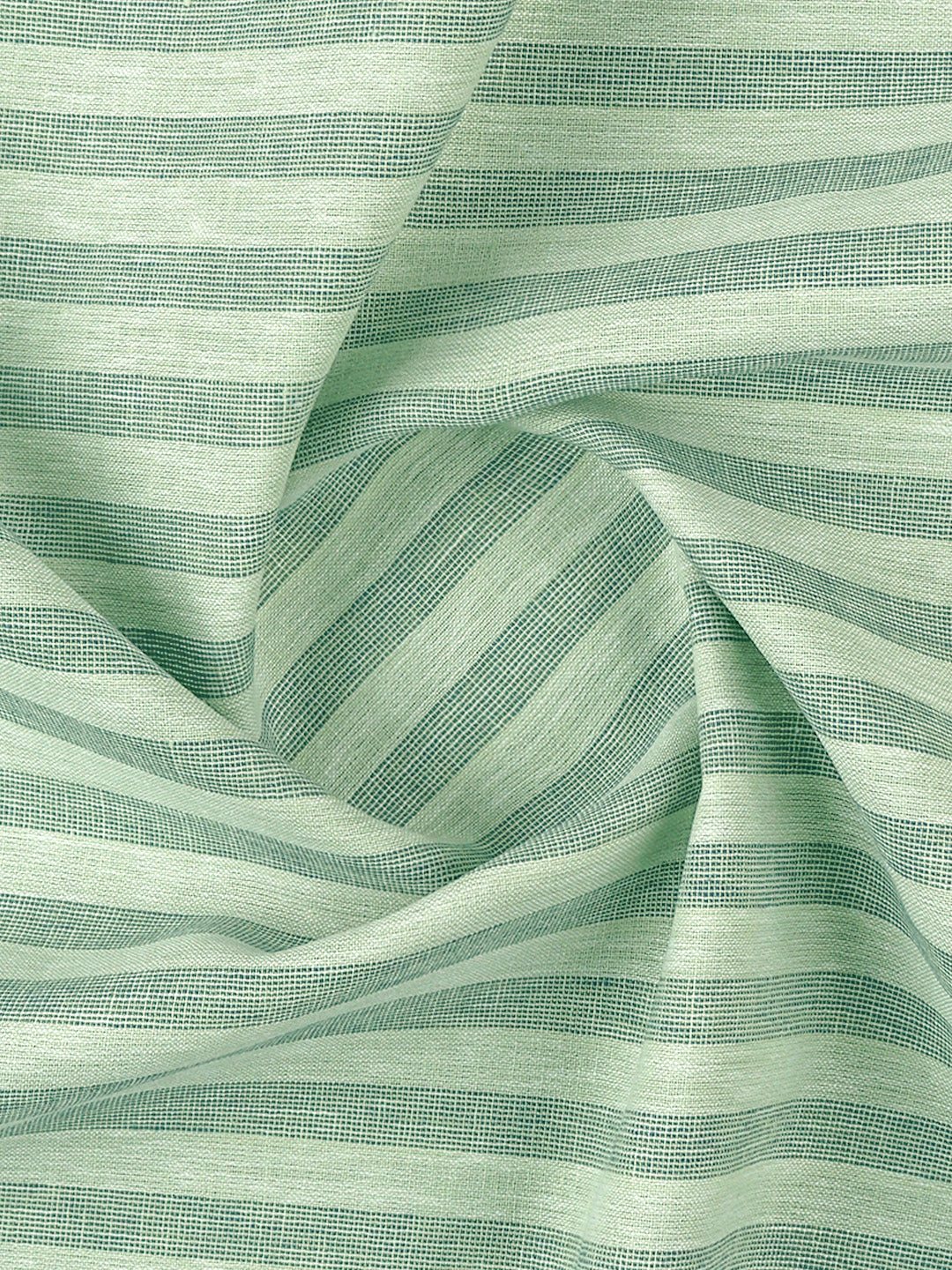 Mens Cotton Rich Striped Green Shirt Fabric High Style