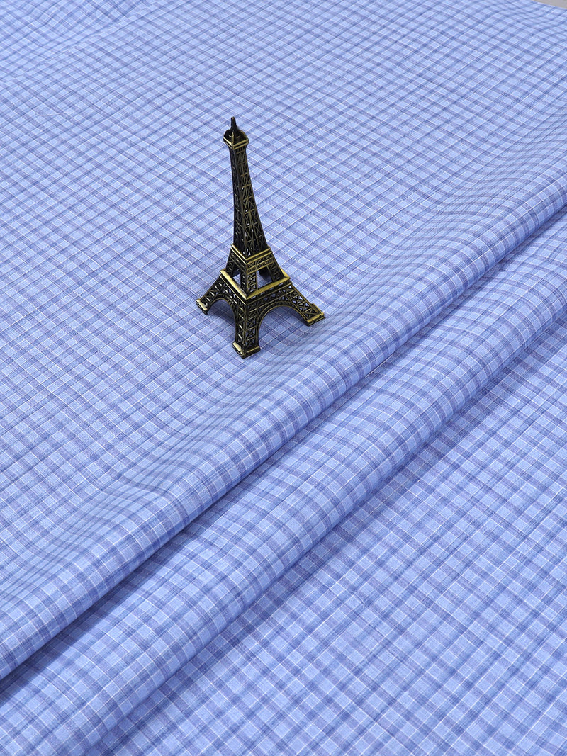 Cotton Blue Checked Colour Shirt Fabric Infinity