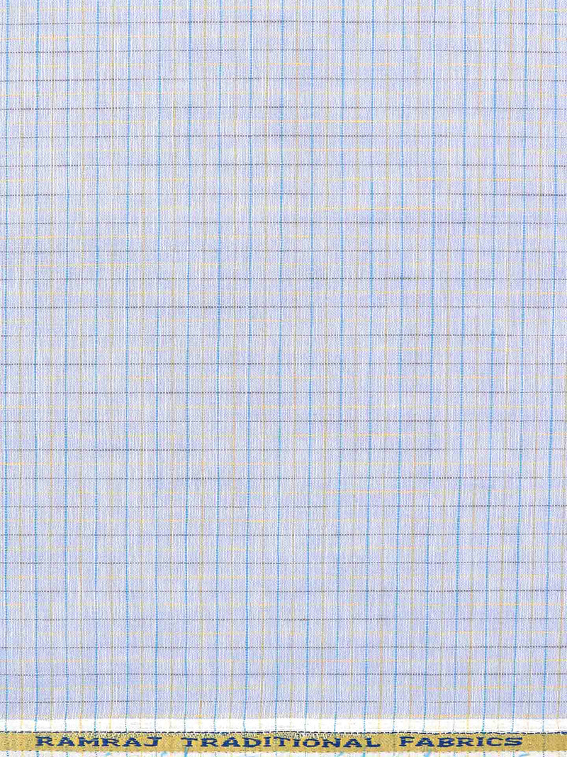 Cotton Blue Checked Colour Shirt Fabric Infinity