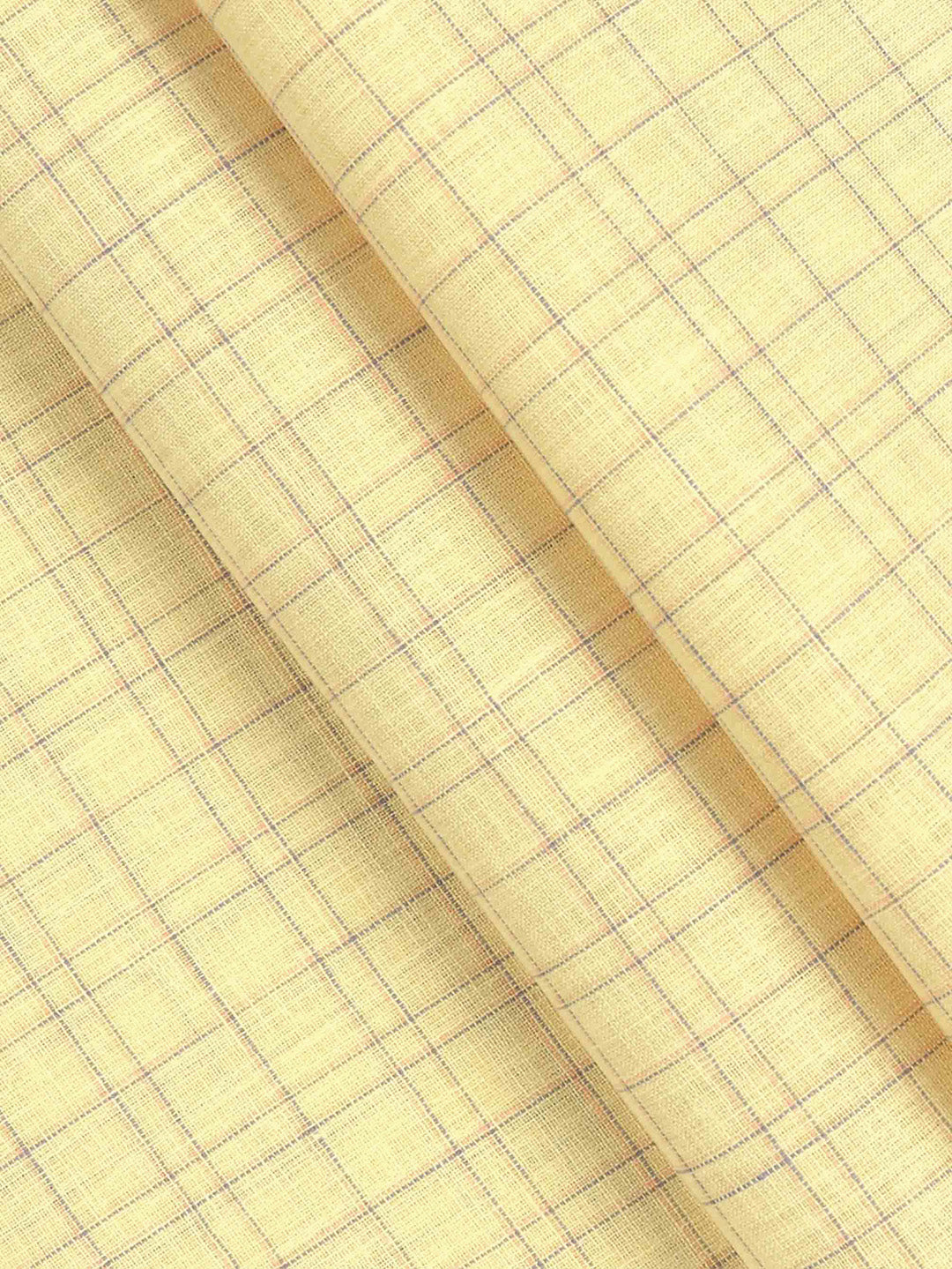 Cotton Colour Checked Yellow Shirting Fabric High Style-Pattern view