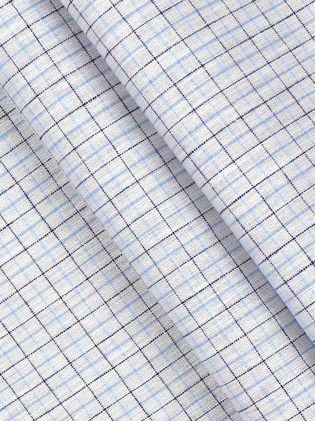 Cotton Grey & Navy Checked Colour Shirt Fabric Infinity-Pattern view
