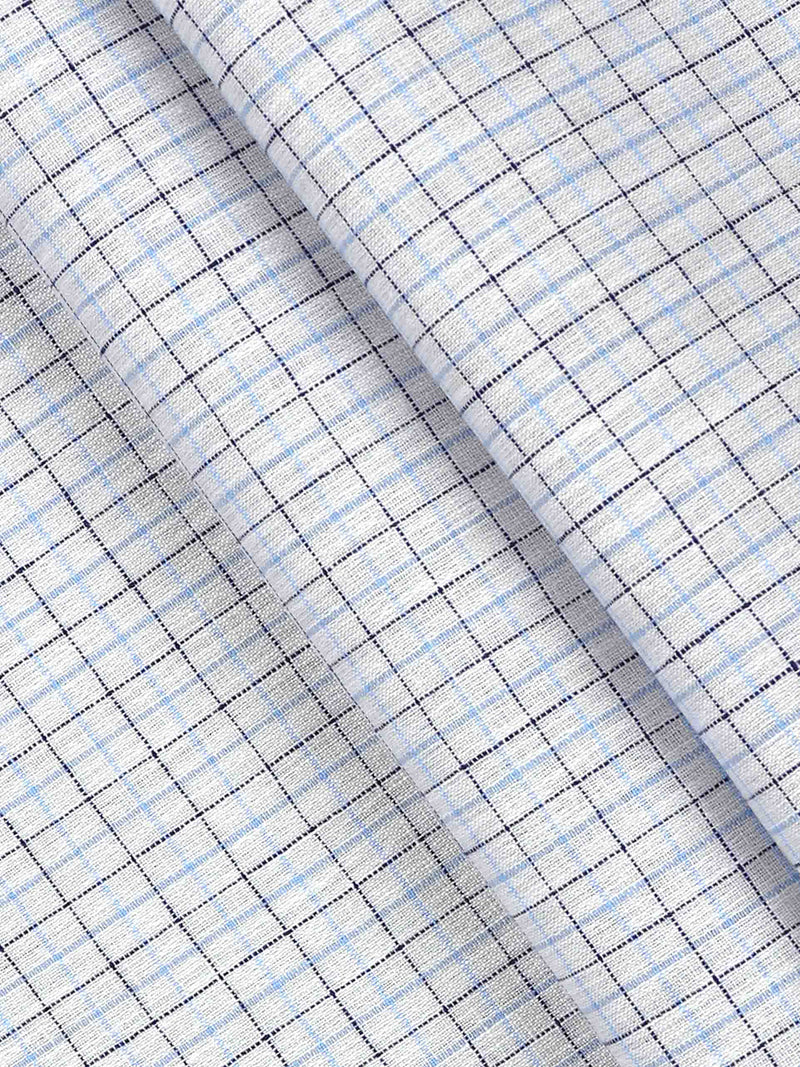 Cotton Grey & Navy Checked Colour Shirt Fabric Infinity