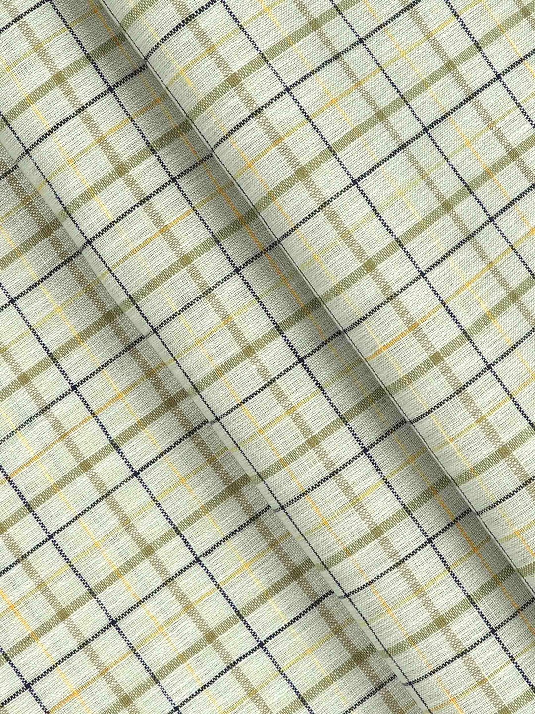 Cotton Colour Checked Green Shirting Fabric High Style-Pattern view