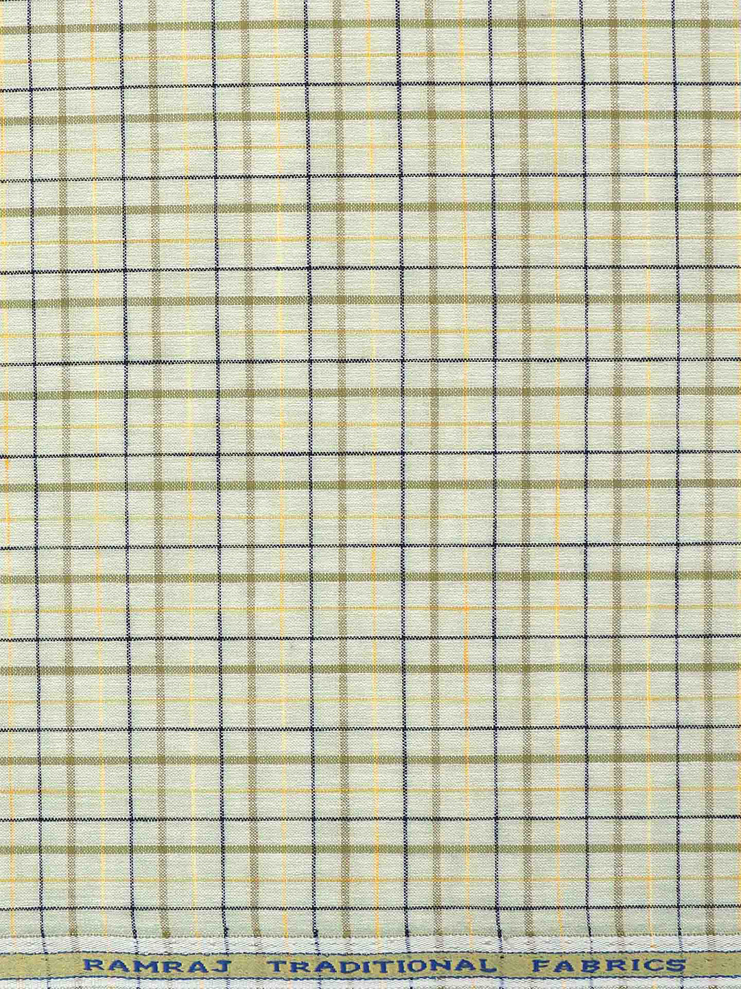Cotton Colour Checked Green Shirting Fabric High Style-Zoom vieww