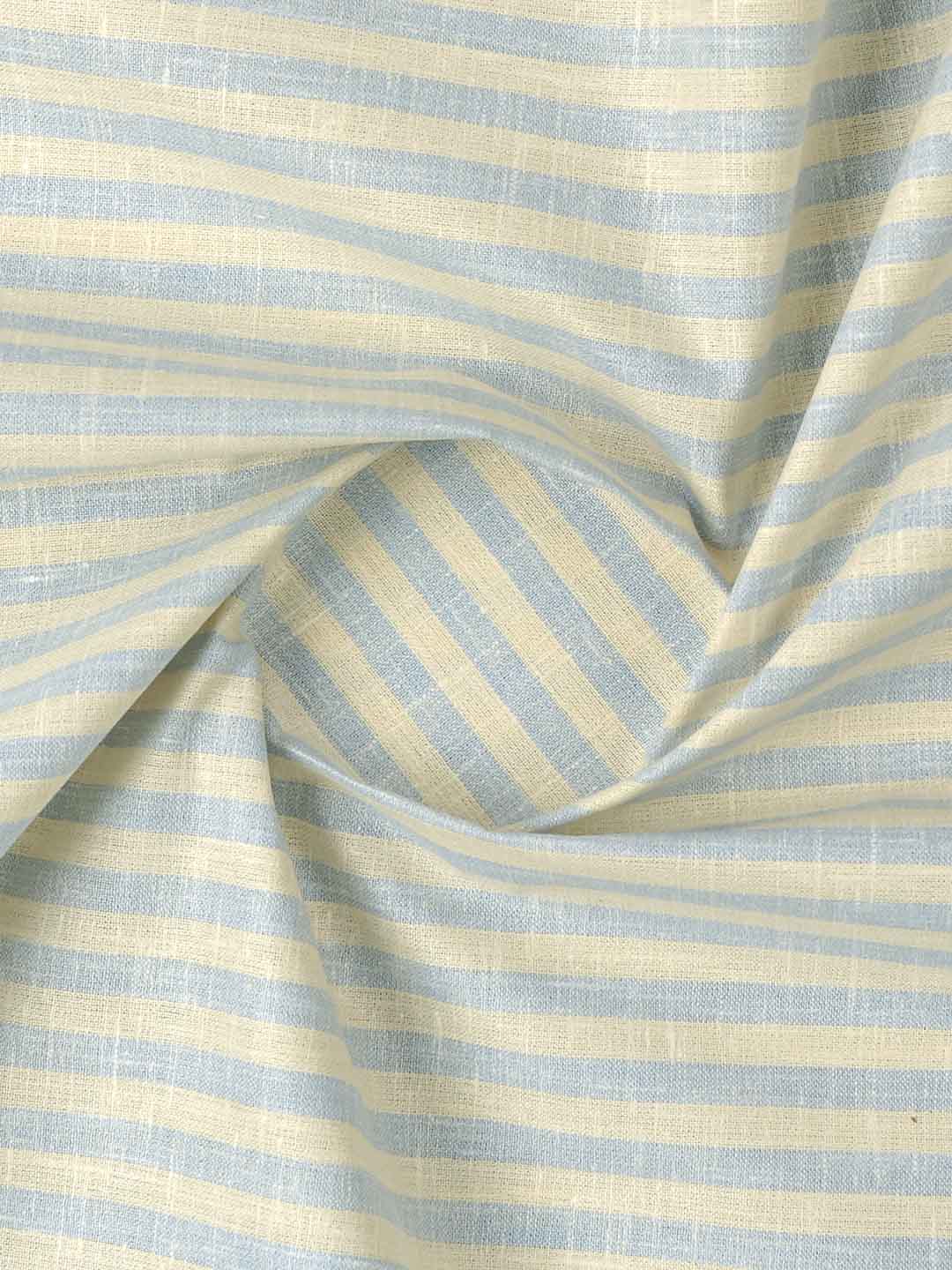 Mens Cotton Striped Shirt Fabric Light Yellow Elight Gold