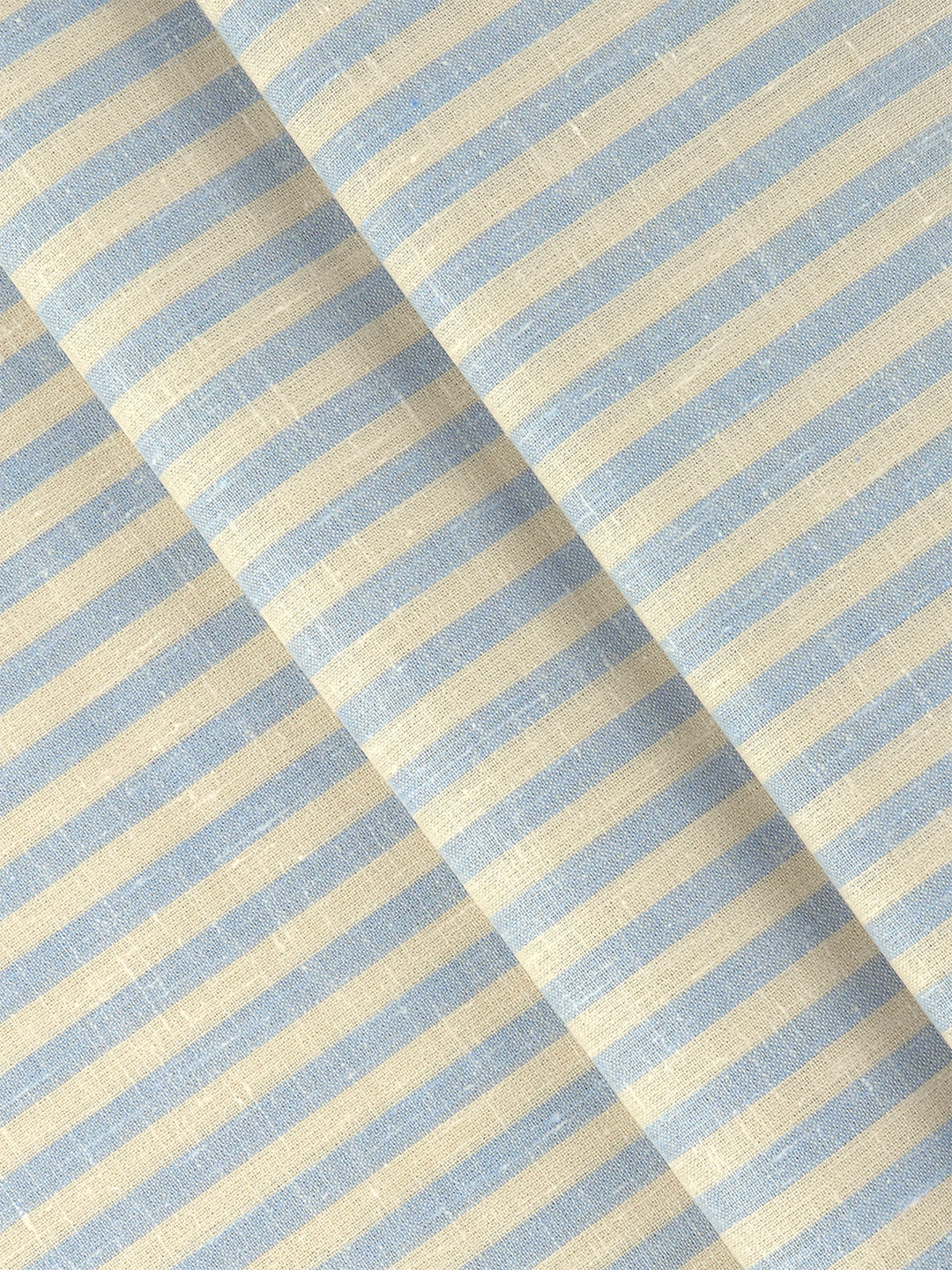 Cotton Rich Blue with Green Striped Shirt Fabric High Style