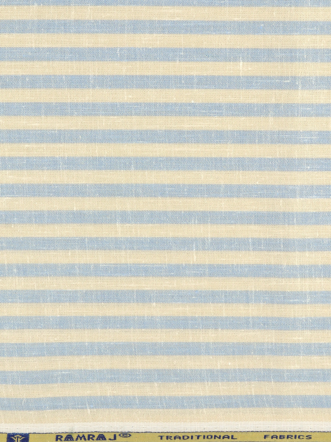 Cotton Rich Blue with Green Striped Shirt Fabric High Style