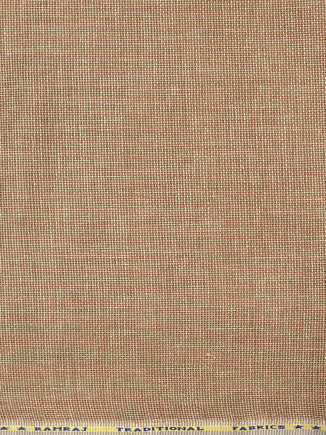 Men Cotton Rich Self Design Shirt Fabric Brown High Style