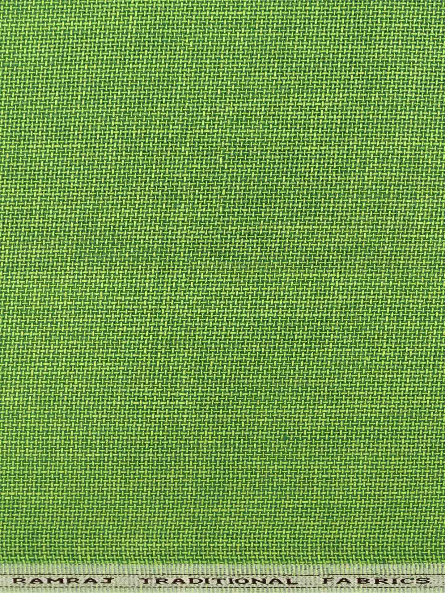 Men Cotton Rich Self Design Shirt Fabric Green High Style