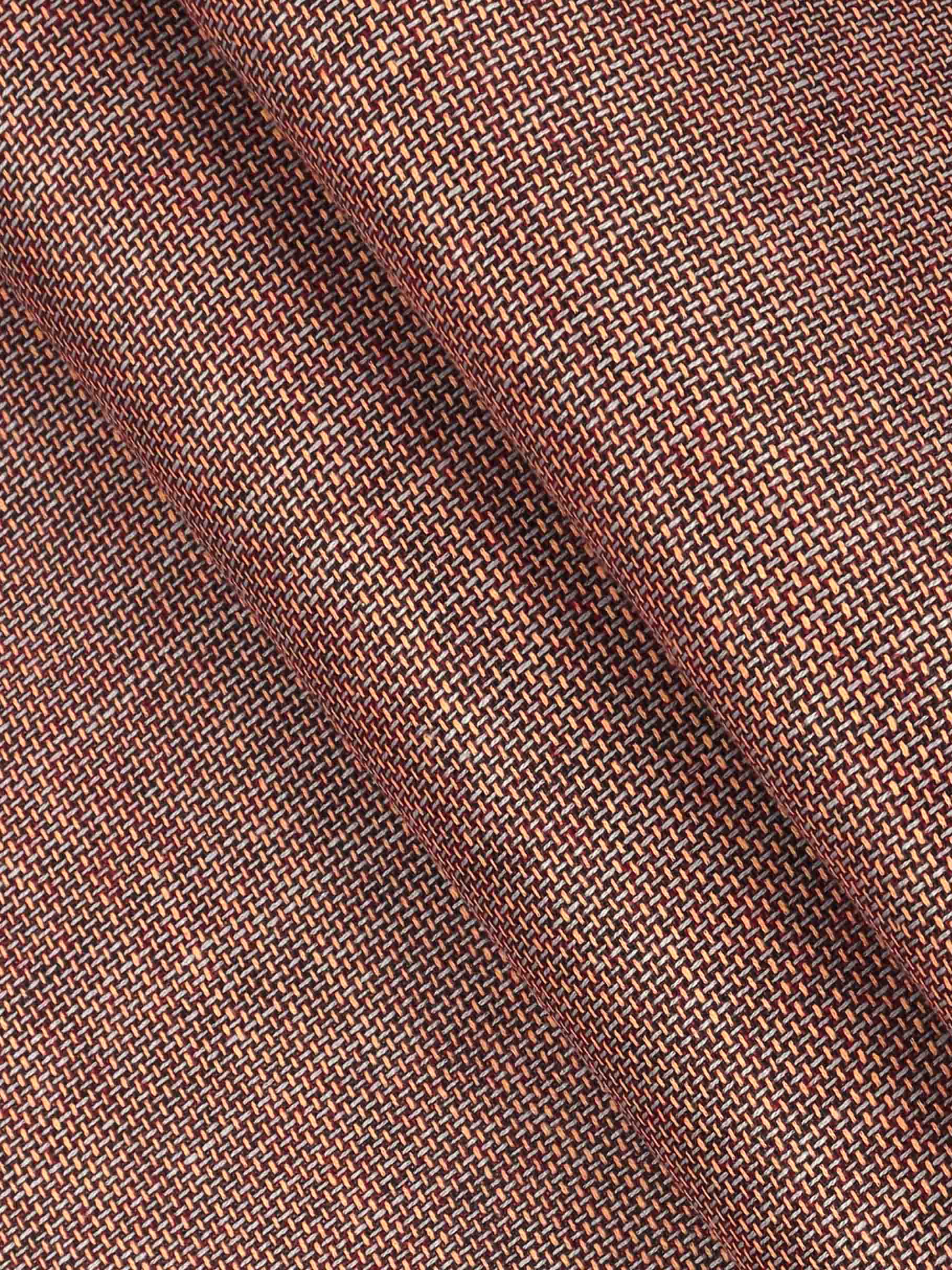 Men Cotton Rich Self Design Shirt Fabric Brown High Style