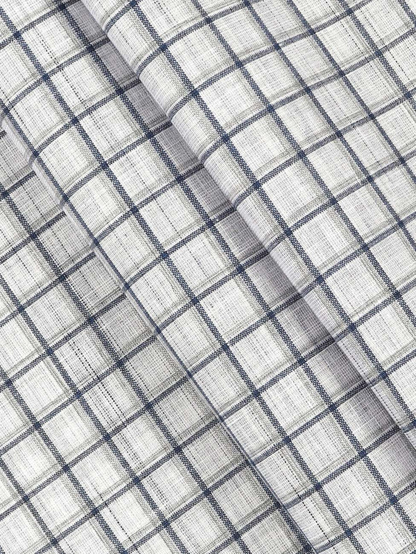 Cotton Colour Check Grey & Blue Shirting Fabric High Style