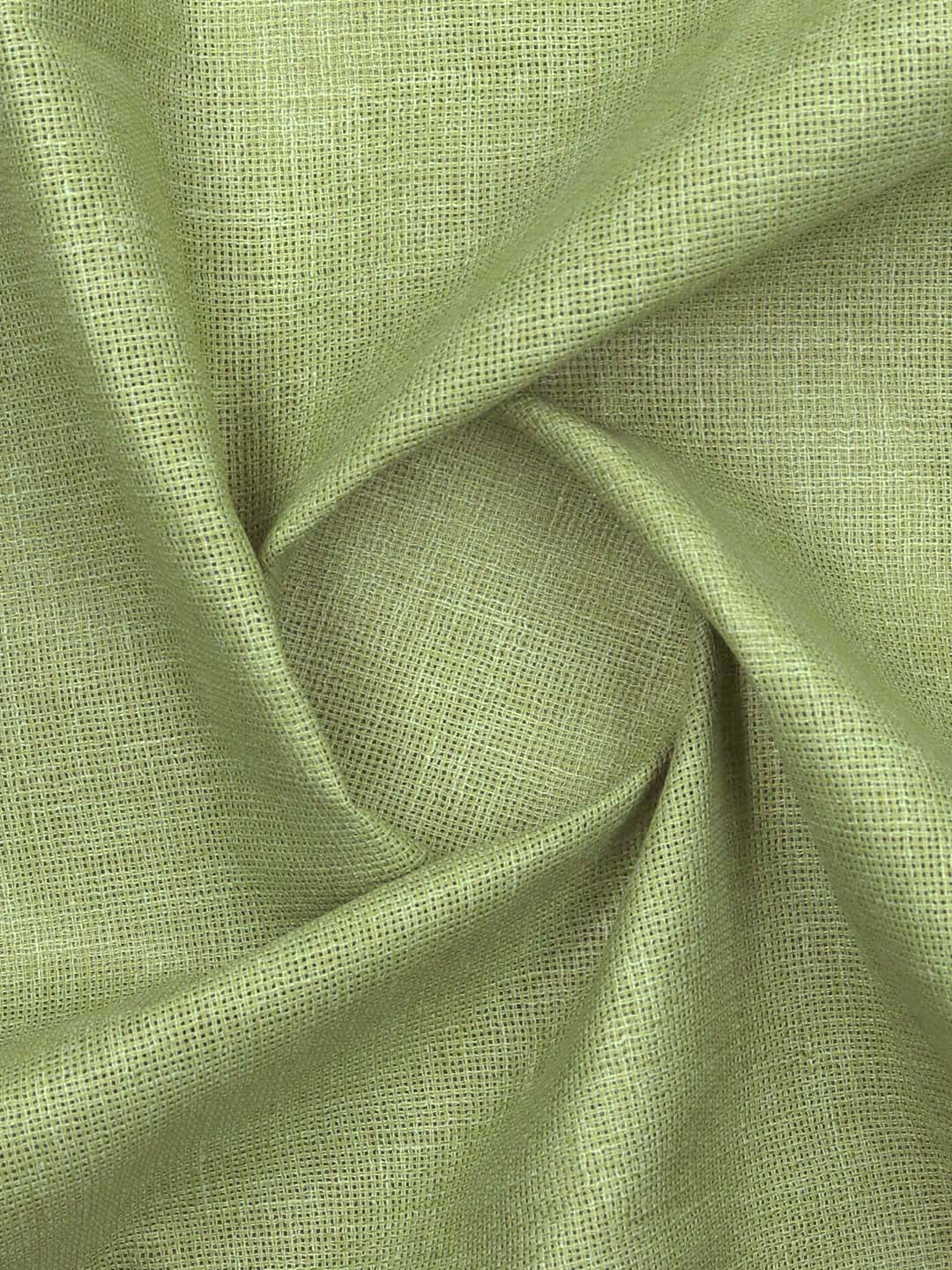 Cotton Rich Self Design Light Green Shirt Fabric High Style