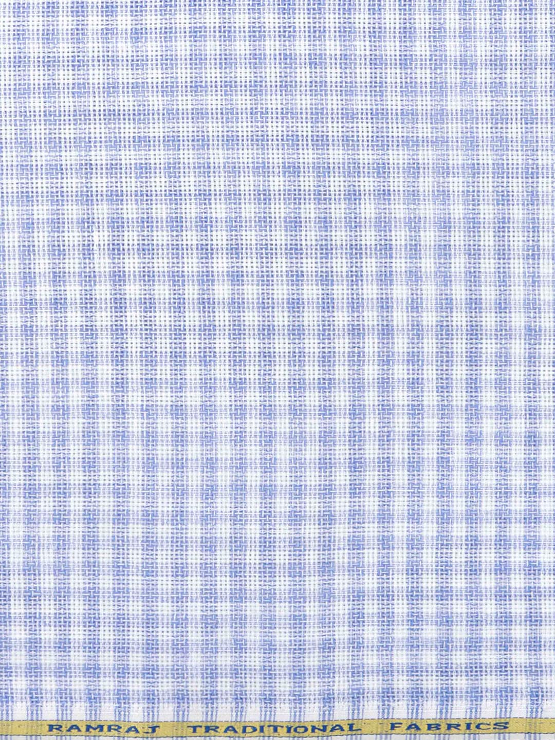 Mens Cotton Rich Checked Shirt Fabric Blue High Style