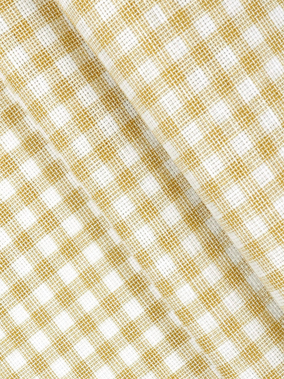 Mens Cotton Rich Checked Shirt Fabric Yellow High Style