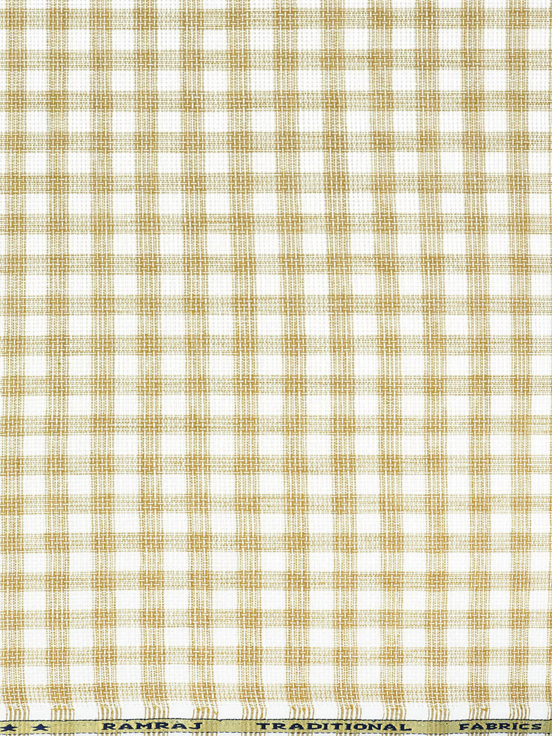 Mens Cotton Rich Checked Shirt Fabric Yellow High Style