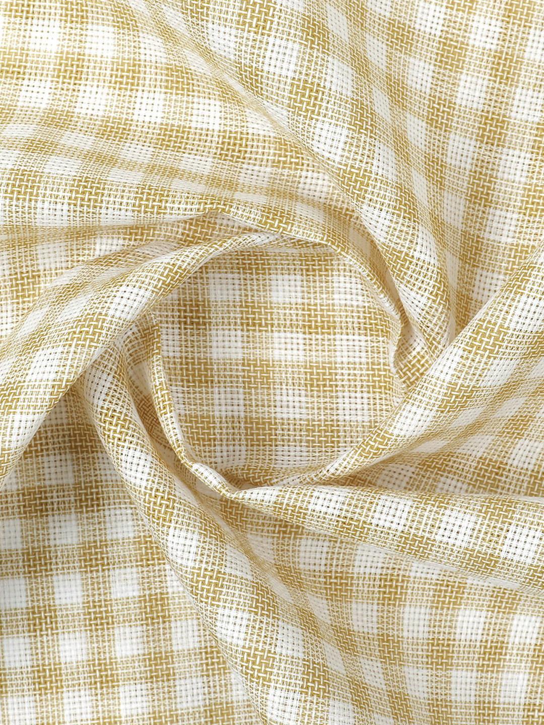 Mens Cotton Rich Checked Shirt Fabric Yellow High Style