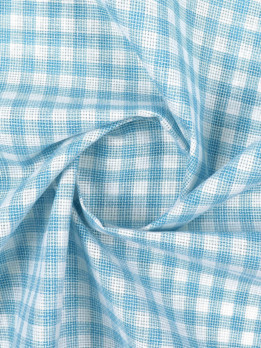 Men Cotton Rich Checked Shirt Fabric Blue High Style
