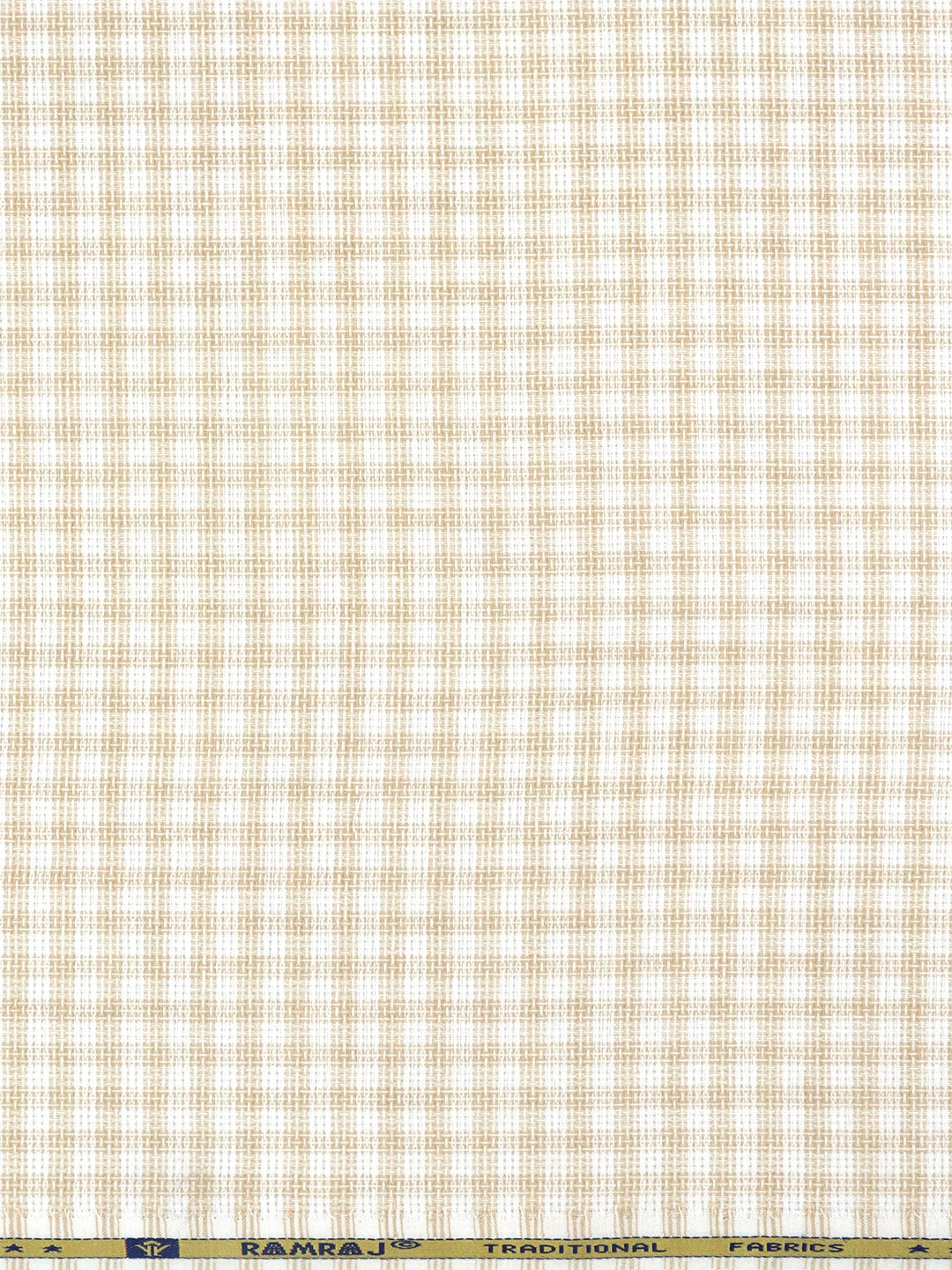 Men Cotton Rich Checked Shirt Fabric Light Yellow High Style