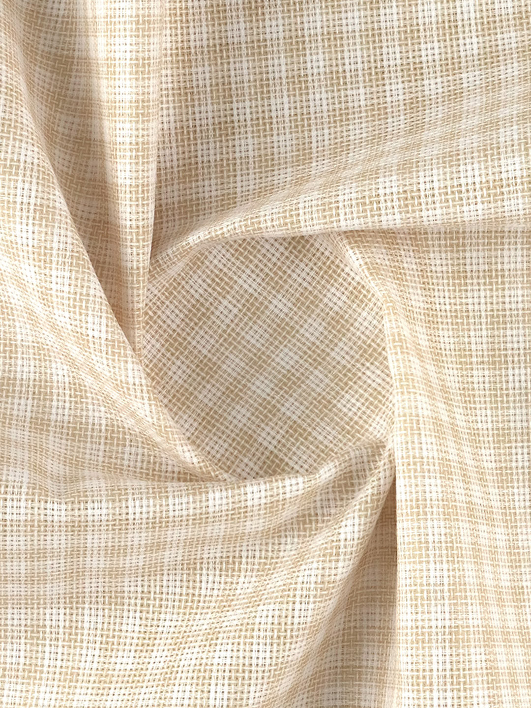 Men Cotton Rich Checked Shirt Fabric Light Yellow High Style