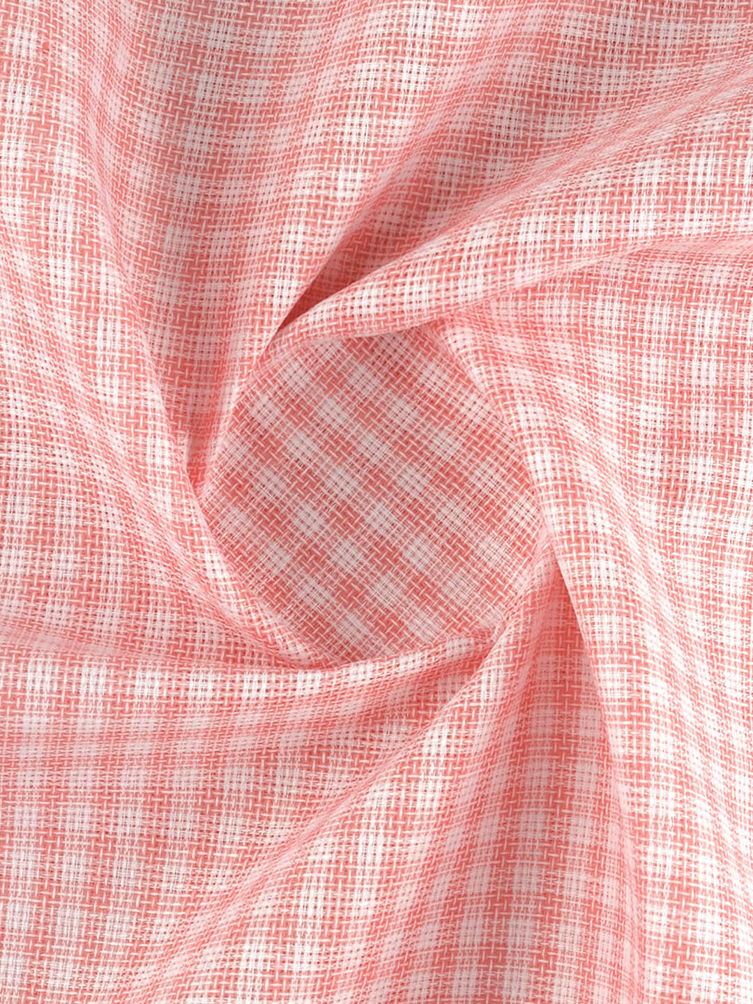 Men Cotton Rich Checked Shirt Fabric Pink High Style