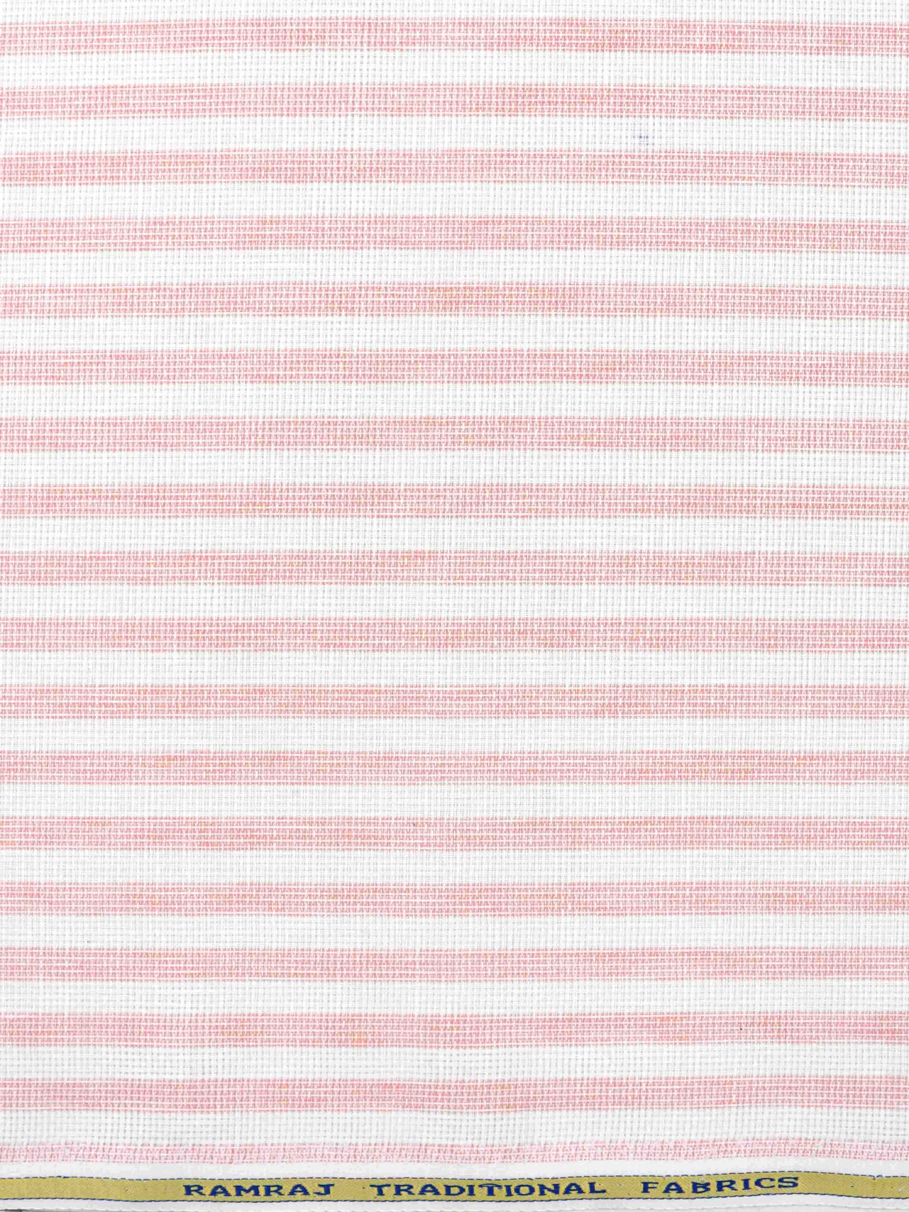 Men Cotton Rich Striped Shirt Fabric Pink High Style