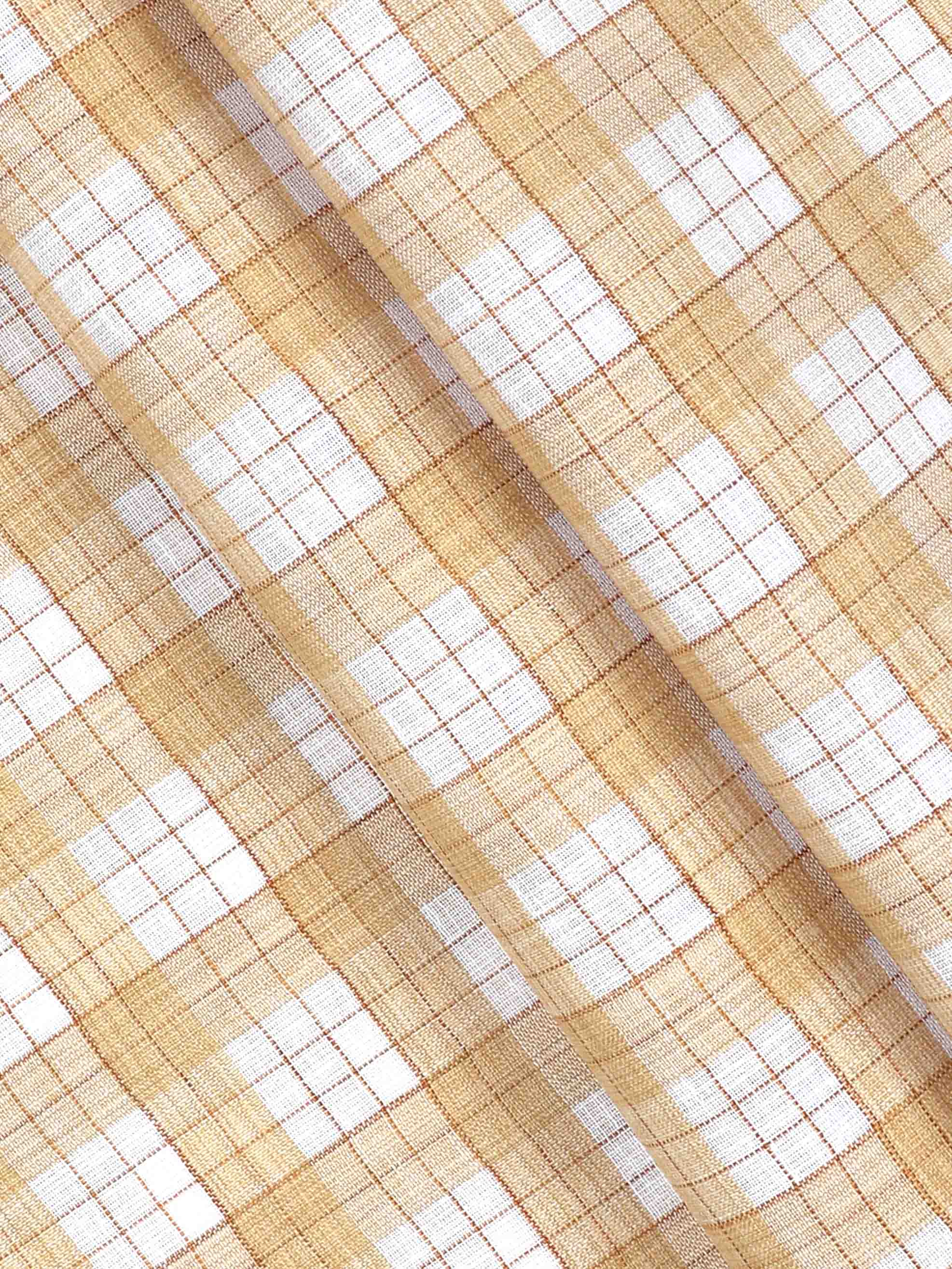 Cotton Colour Check Brown & White Shirting Fabric High Style-Pattern view