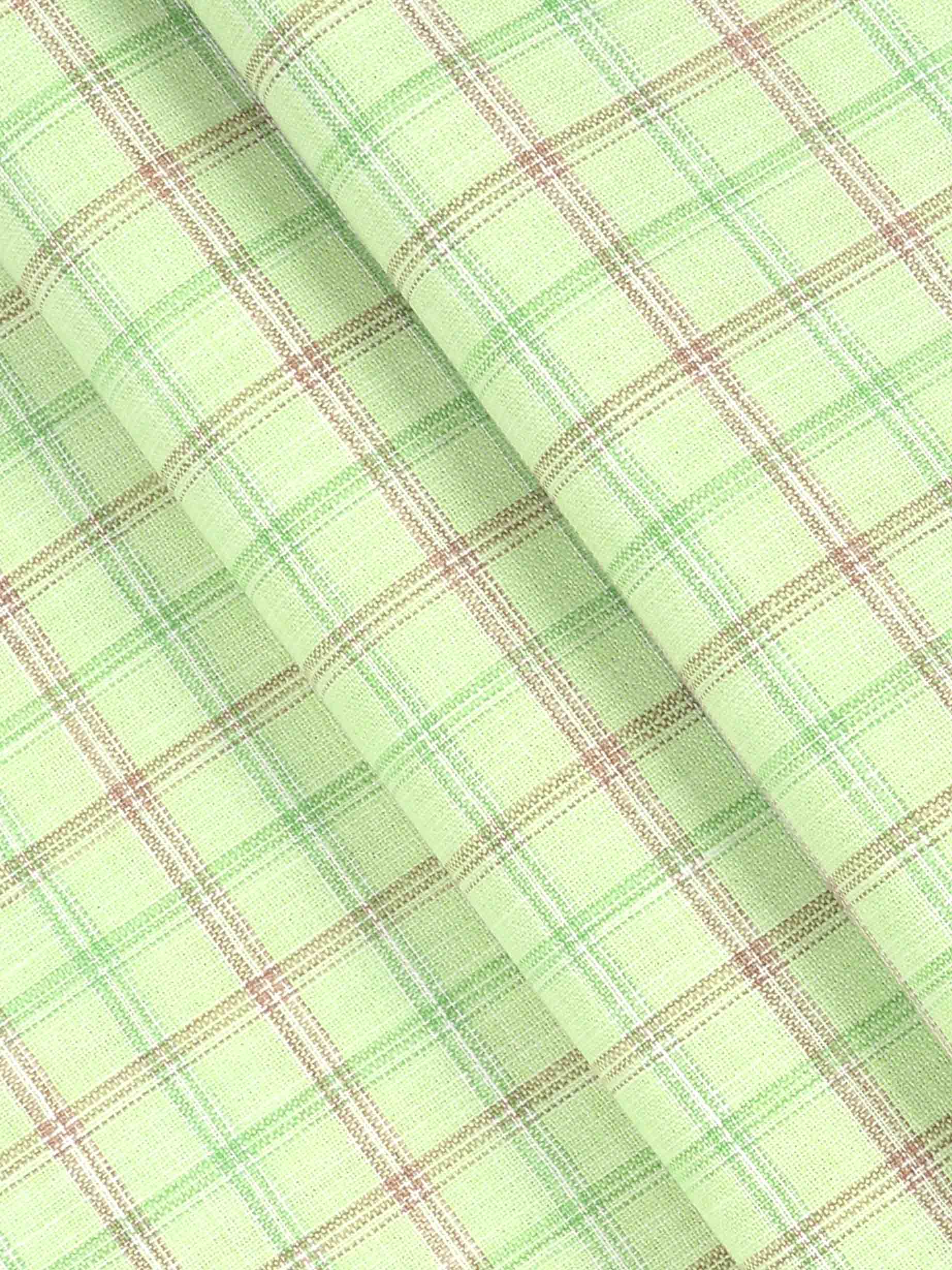Cotton Colour Check Pista Green Shirting Fabric High Style-Pattern view