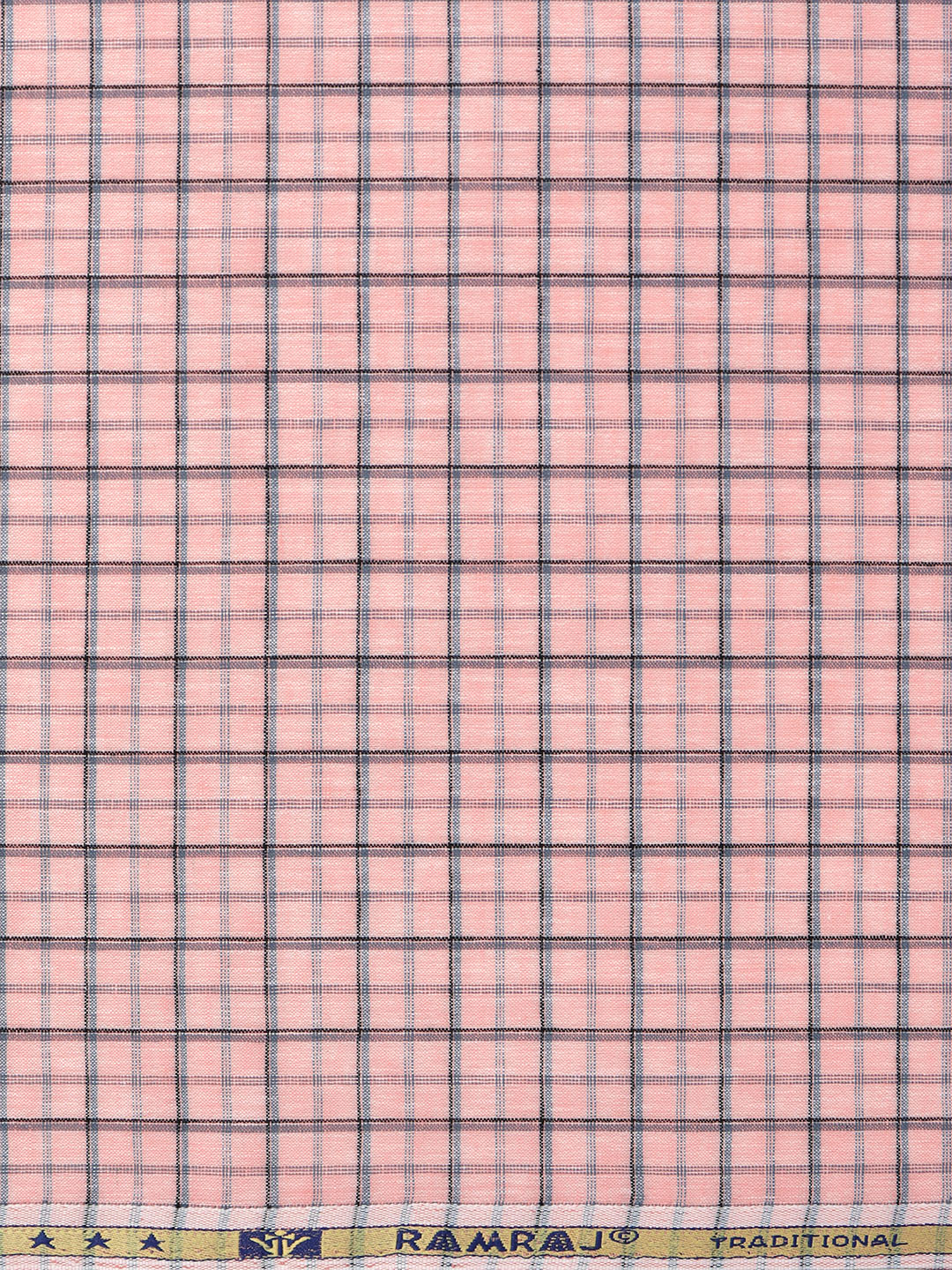 Cotton Rich Pink Checked Shirting Fabric Pink with Grey High Style