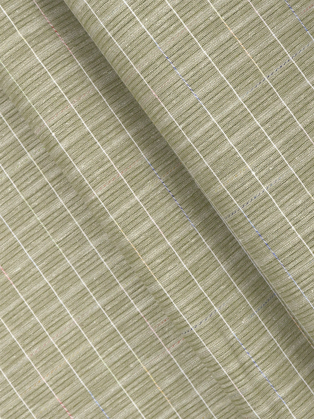 Cotton Olive Colour Check Shirt Fabric-Galaxy Art